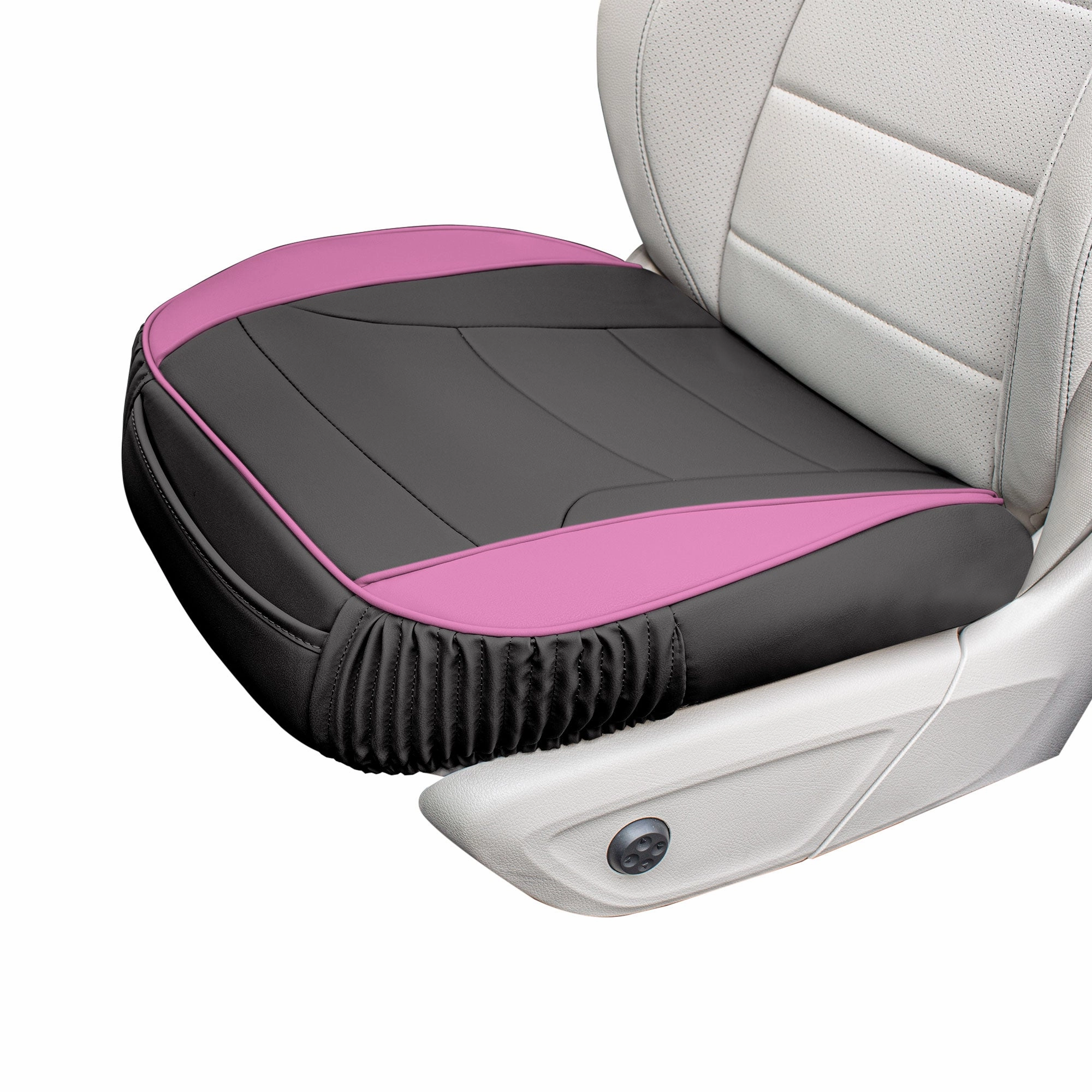 Faux Leather Seat Cushion Pad - 2 Piece Front Set Pink