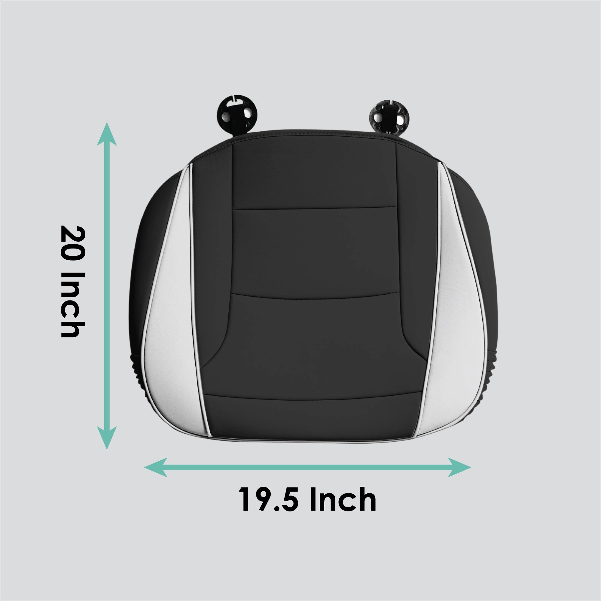 Faux Leather Seat Cushion Pad - 2 Piece Front Set White