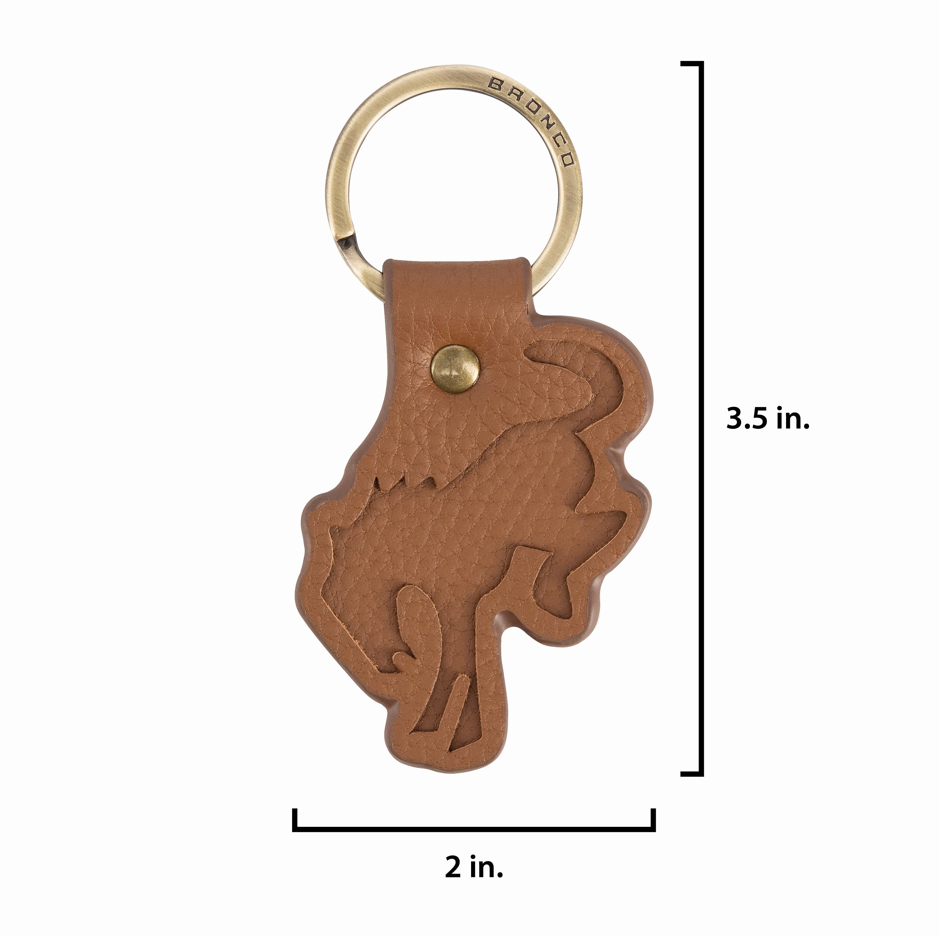 Ford Bronco Buck Leather Keychain