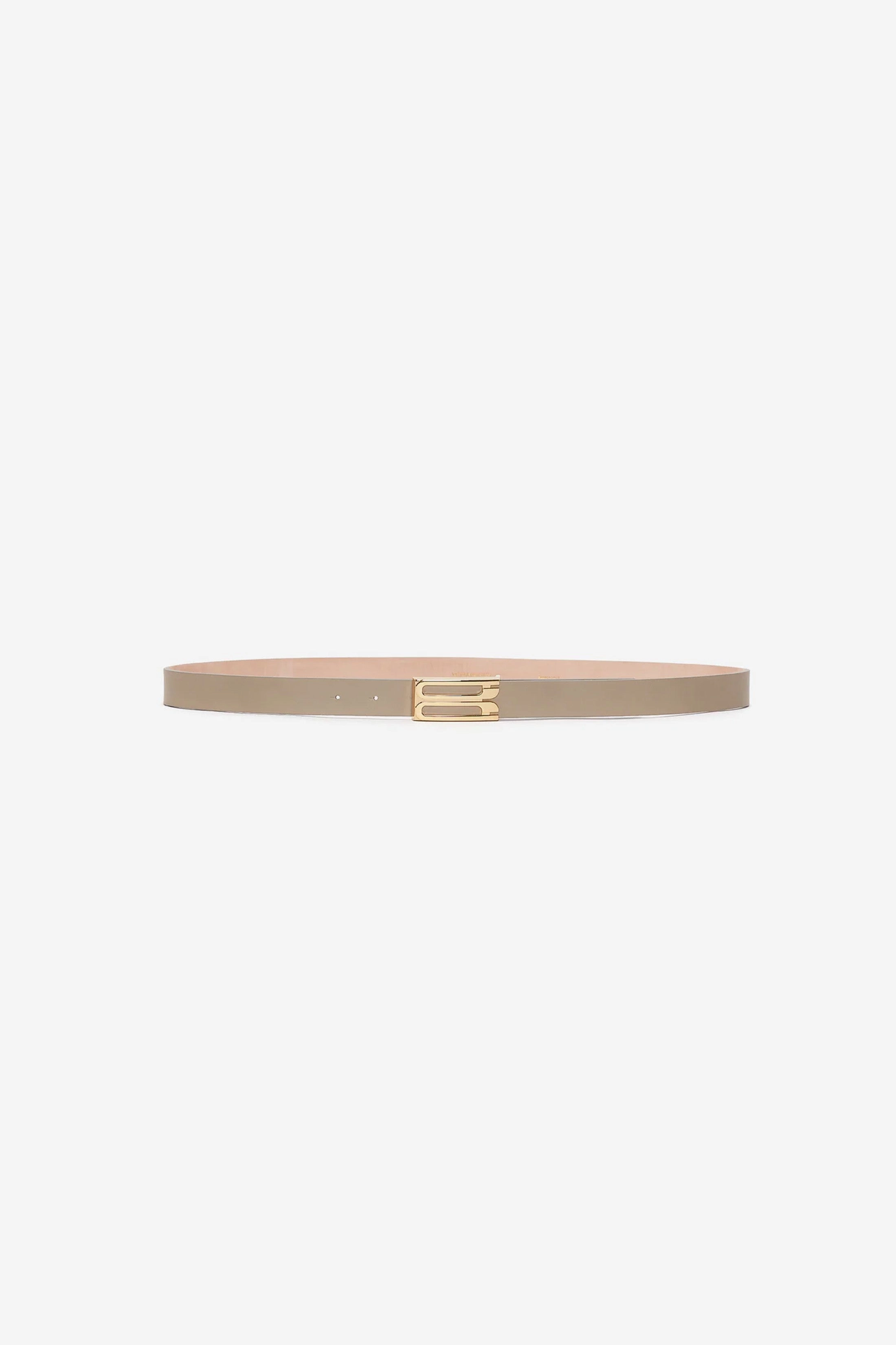 Frame Belt In Beige Leather