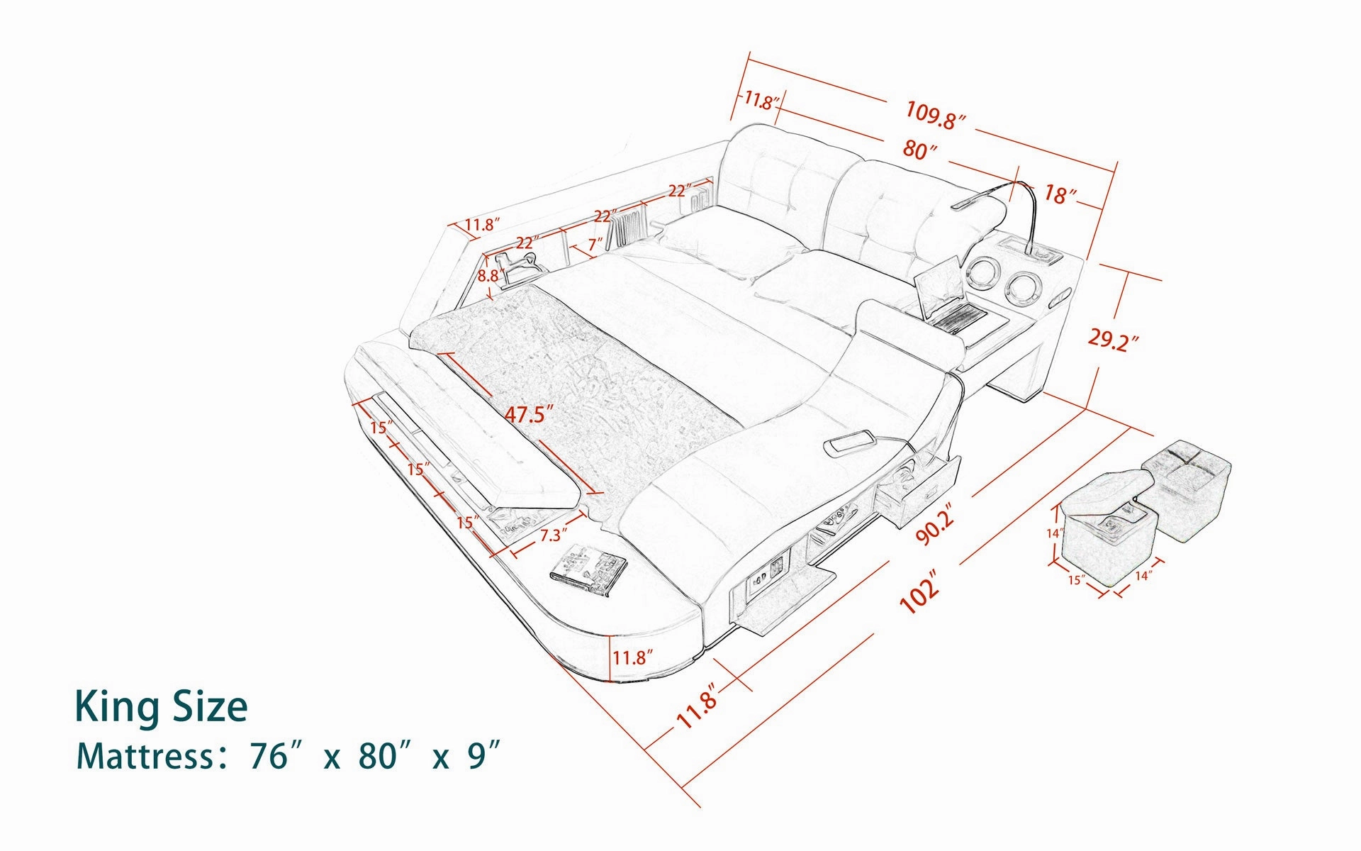 Hariana Tech Smart Ultimate Bed | All In One Bed