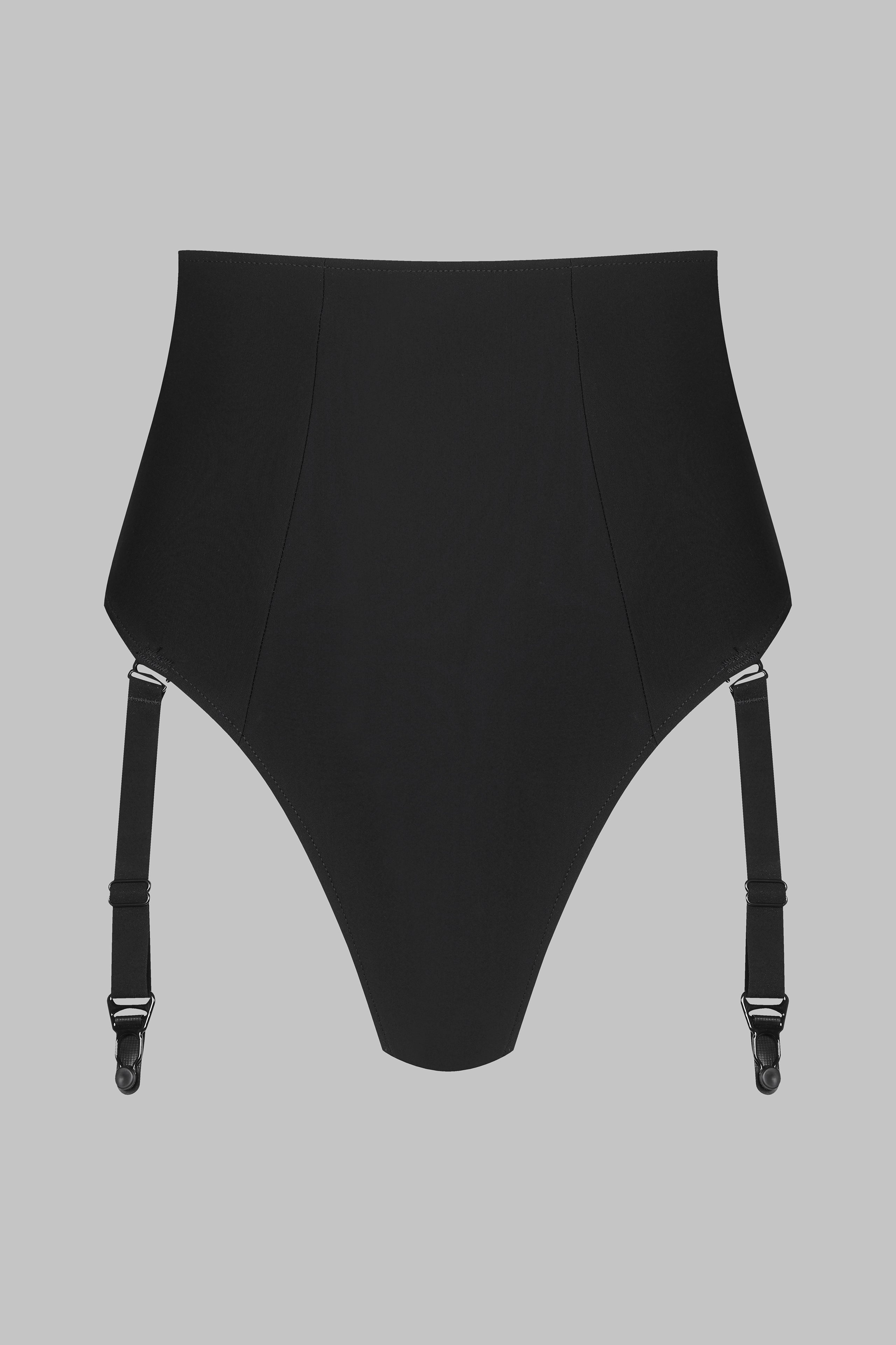 High waist tanga with suspenders - Nuit Infinie