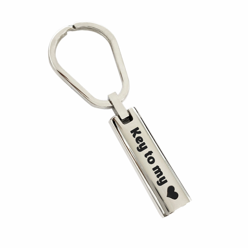 J-411 - Cylinder Bar Keychain - Key to My Heart