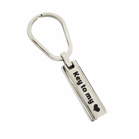 J-411 - Cylinder Bar Keychain - Key to My Heart