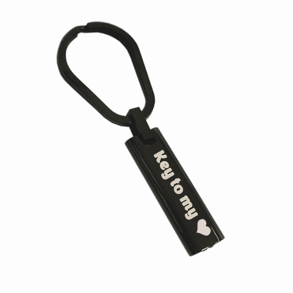 J-411 - Cylinder Bar Keychain - Key to My Heart
