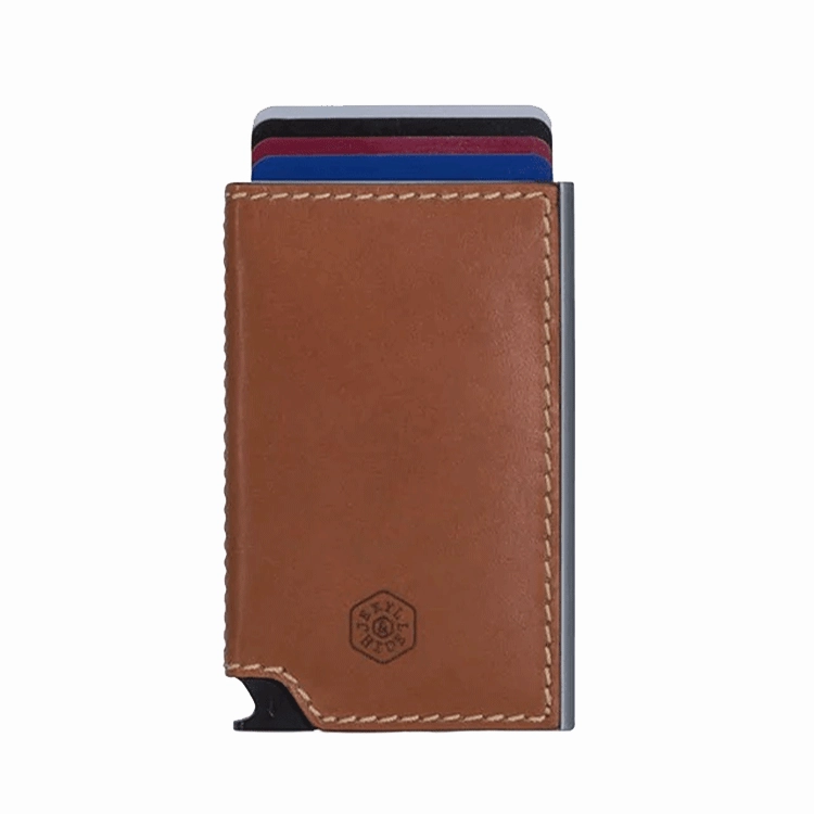 Jekyll & Hide Aluminium Card Slide Wallet - Tan