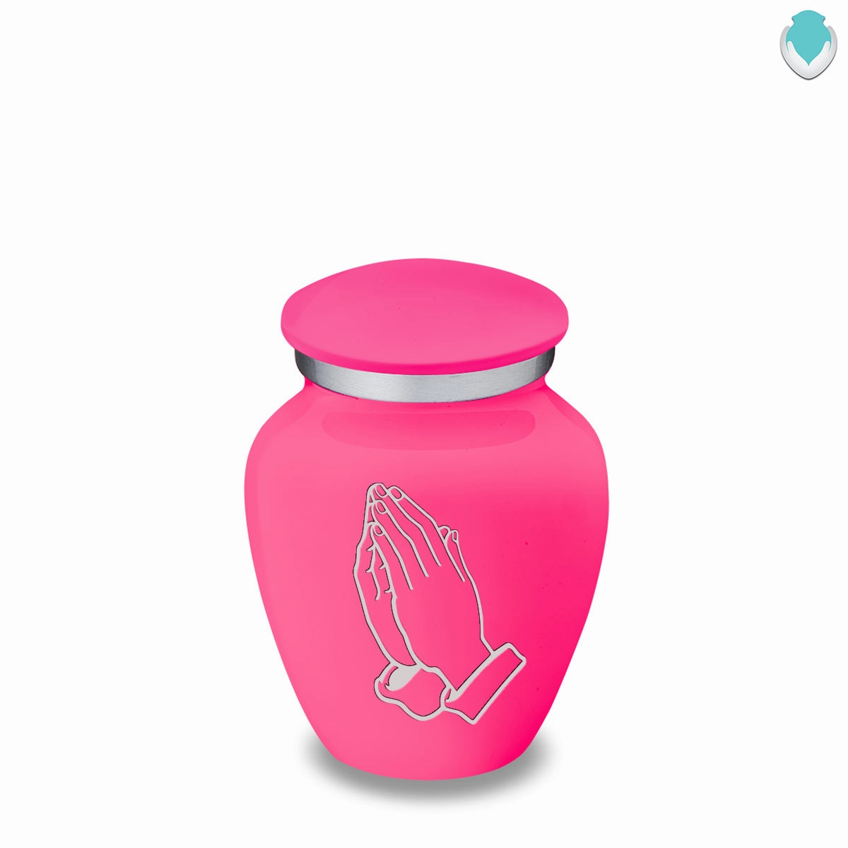 Keepsake Embrace Bright Pink Praying Hands Cremation Urn