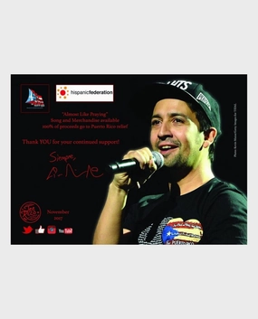 Lin-Manuel November '17 5x7 Thank you Card - Benefiting Puerto Rico!