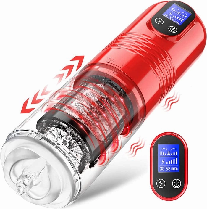 Lurevibe - Strong stimulation Innovative Motors Telescoping LCD Display Masturbator