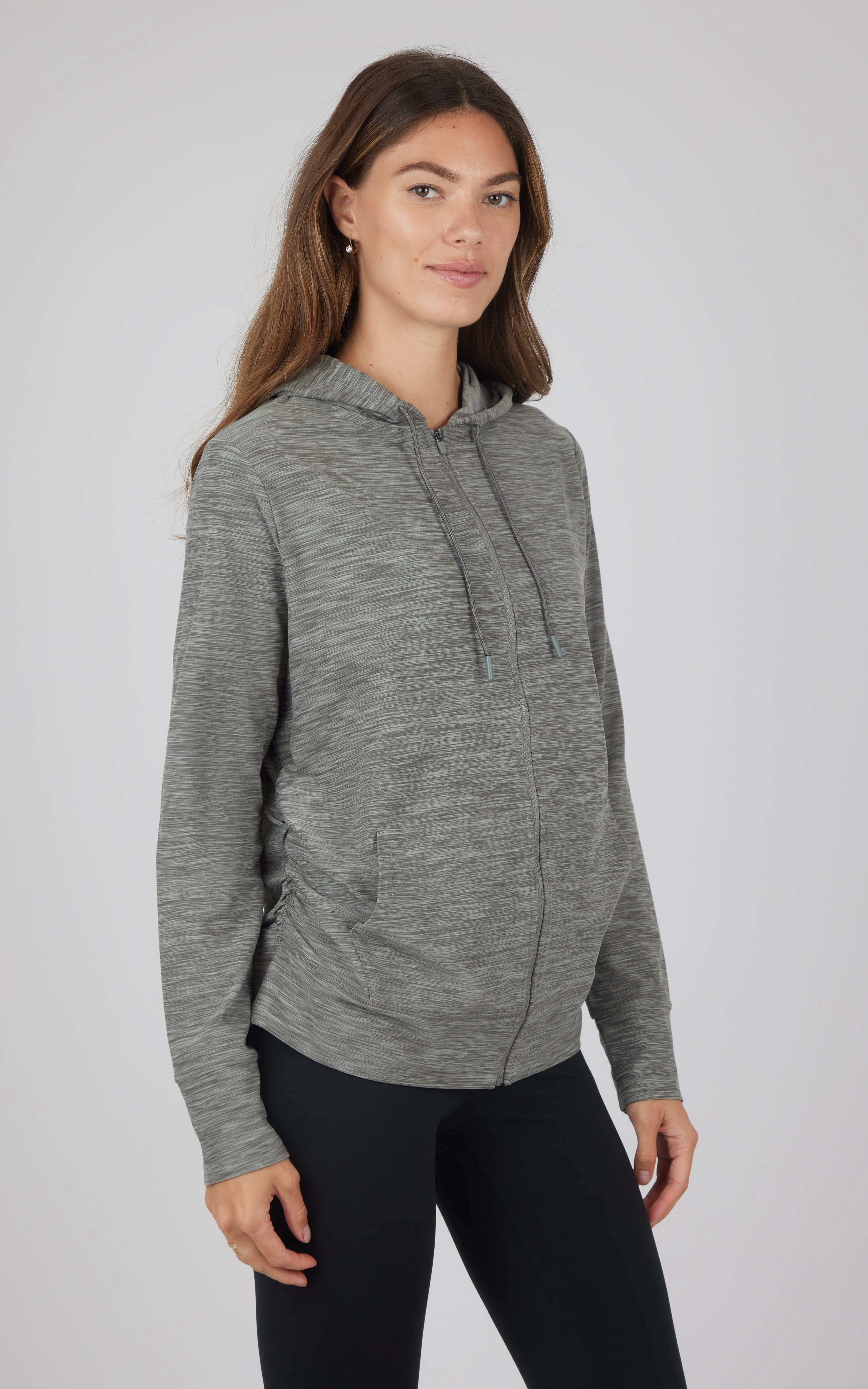 Maternity Heathered Lux Full Zip Jacket