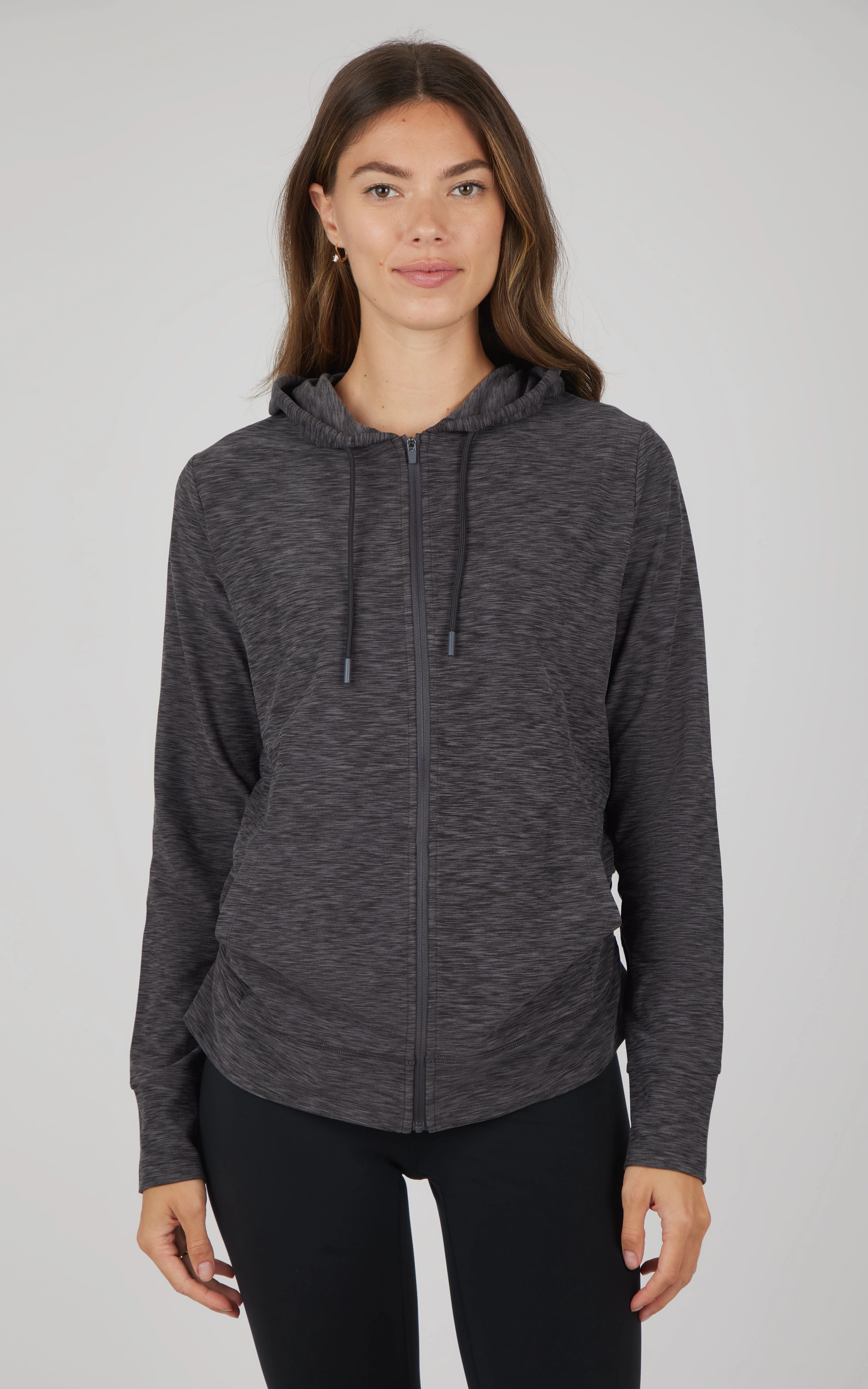 Maternity Heathered Lux Full Zip Jacket