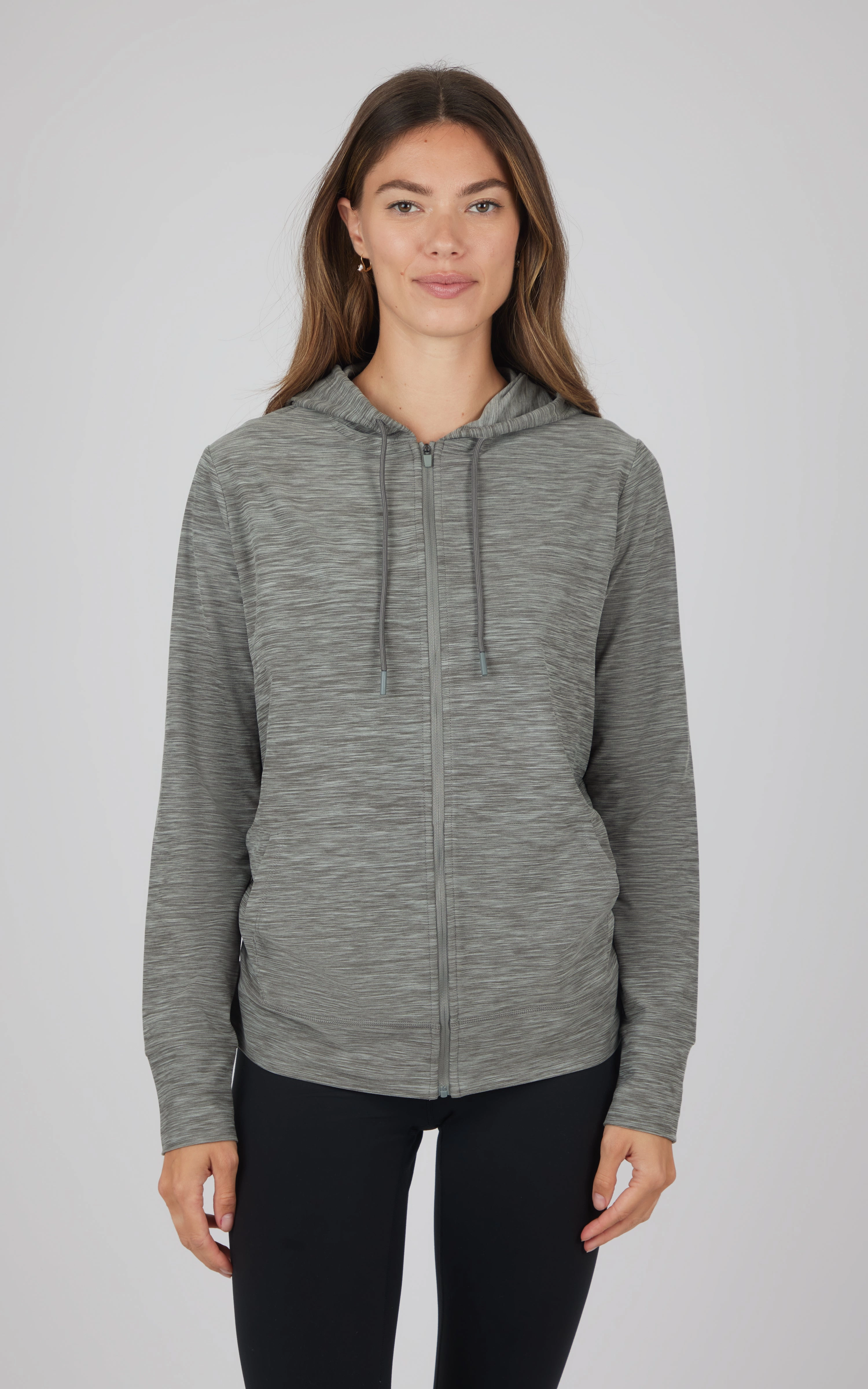 Maternity Heathered Lux Full Zip Jacket