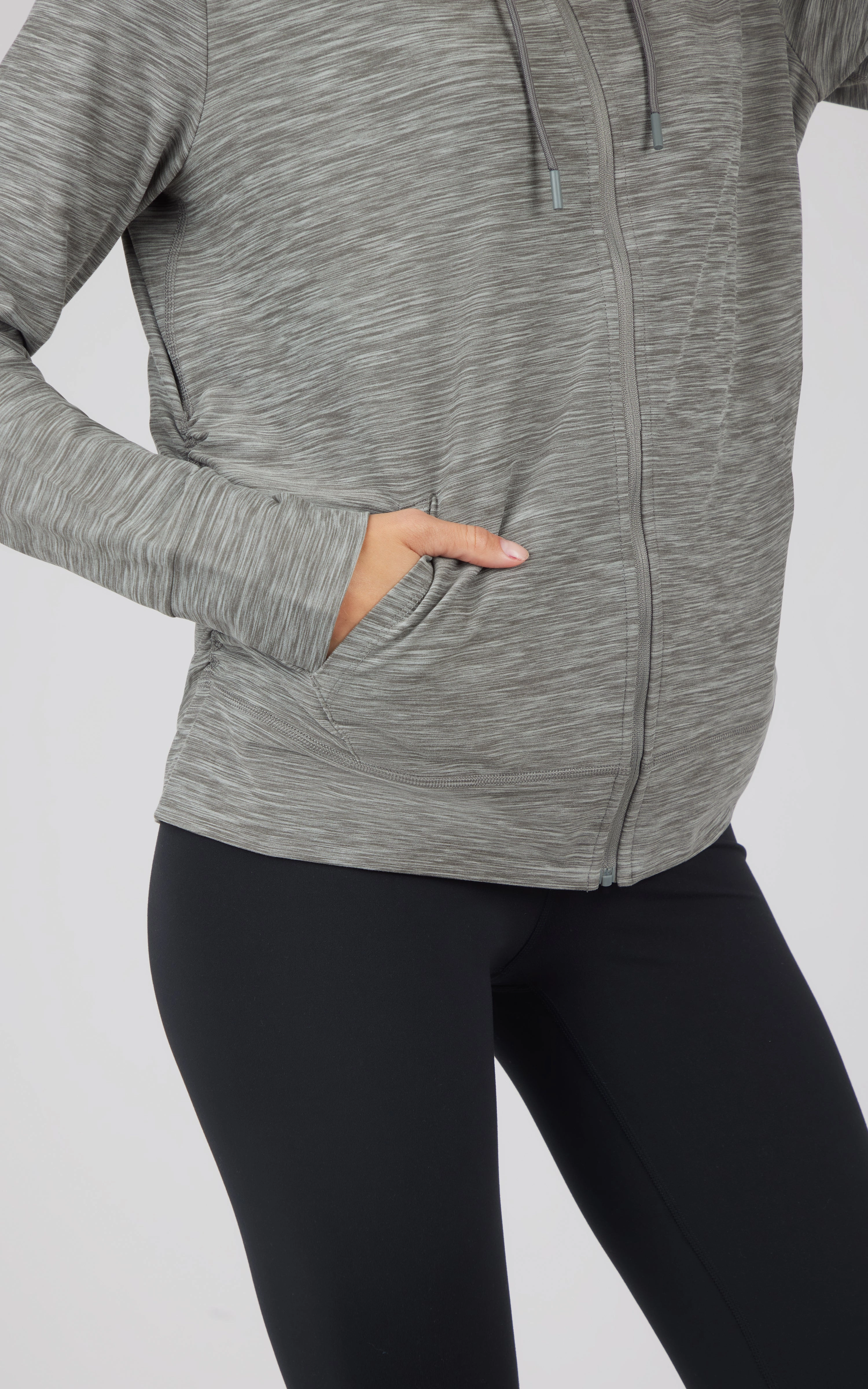 Maternity Heathered Lux Full Zip Jacket