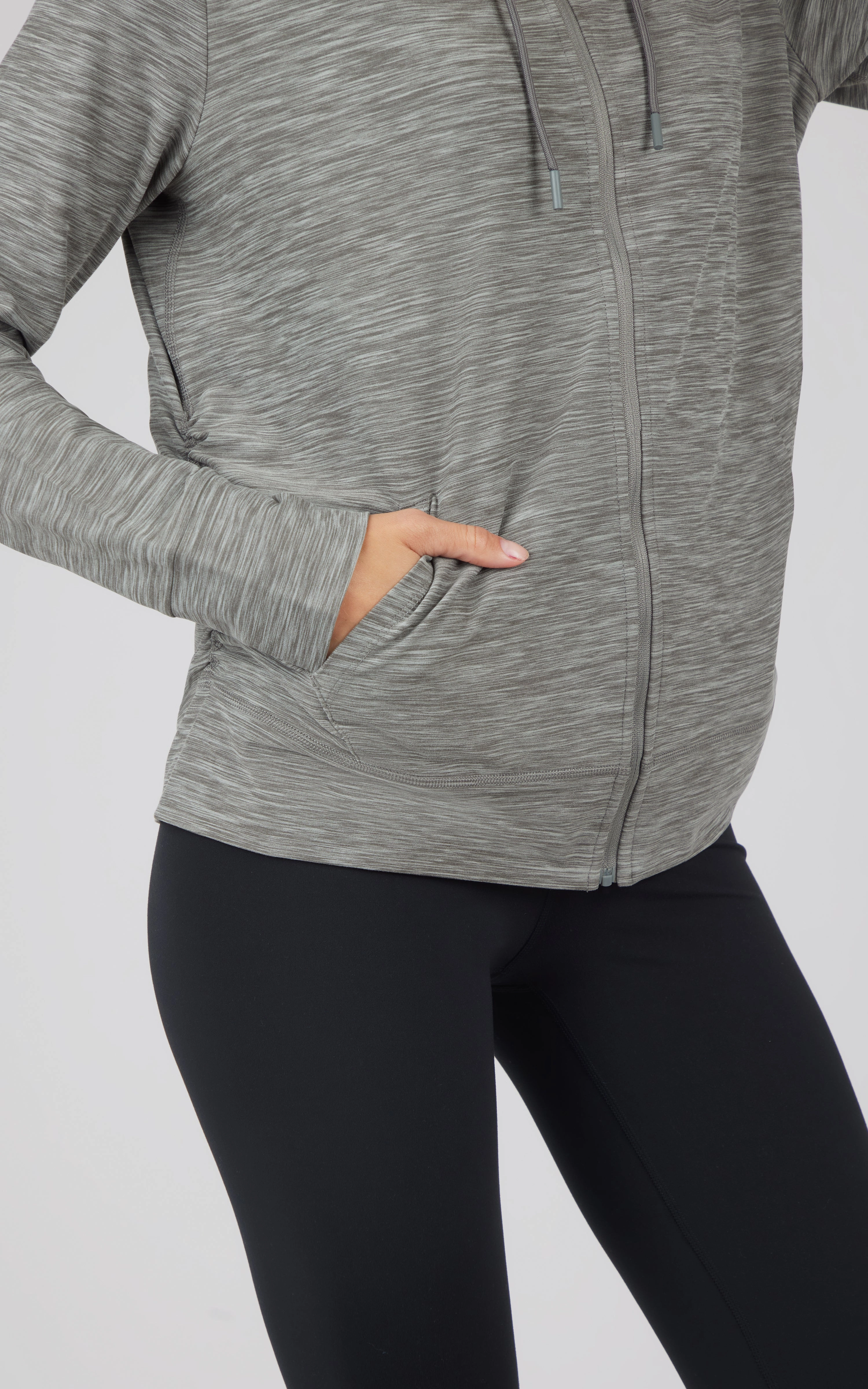 Maternity Heathered Lux Full Zip Jacket