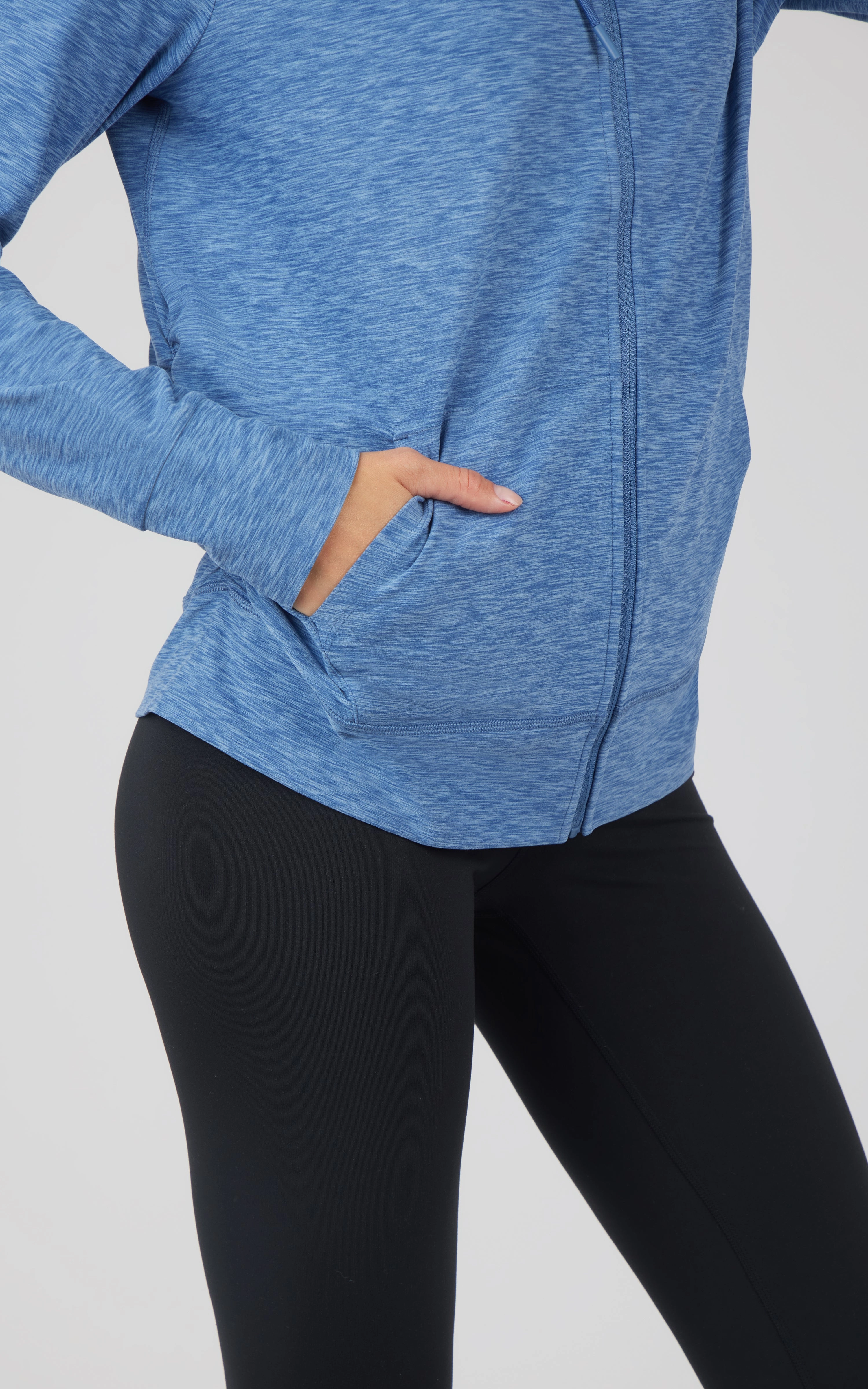 Maternity Heathered Lux Full Zip Jacket