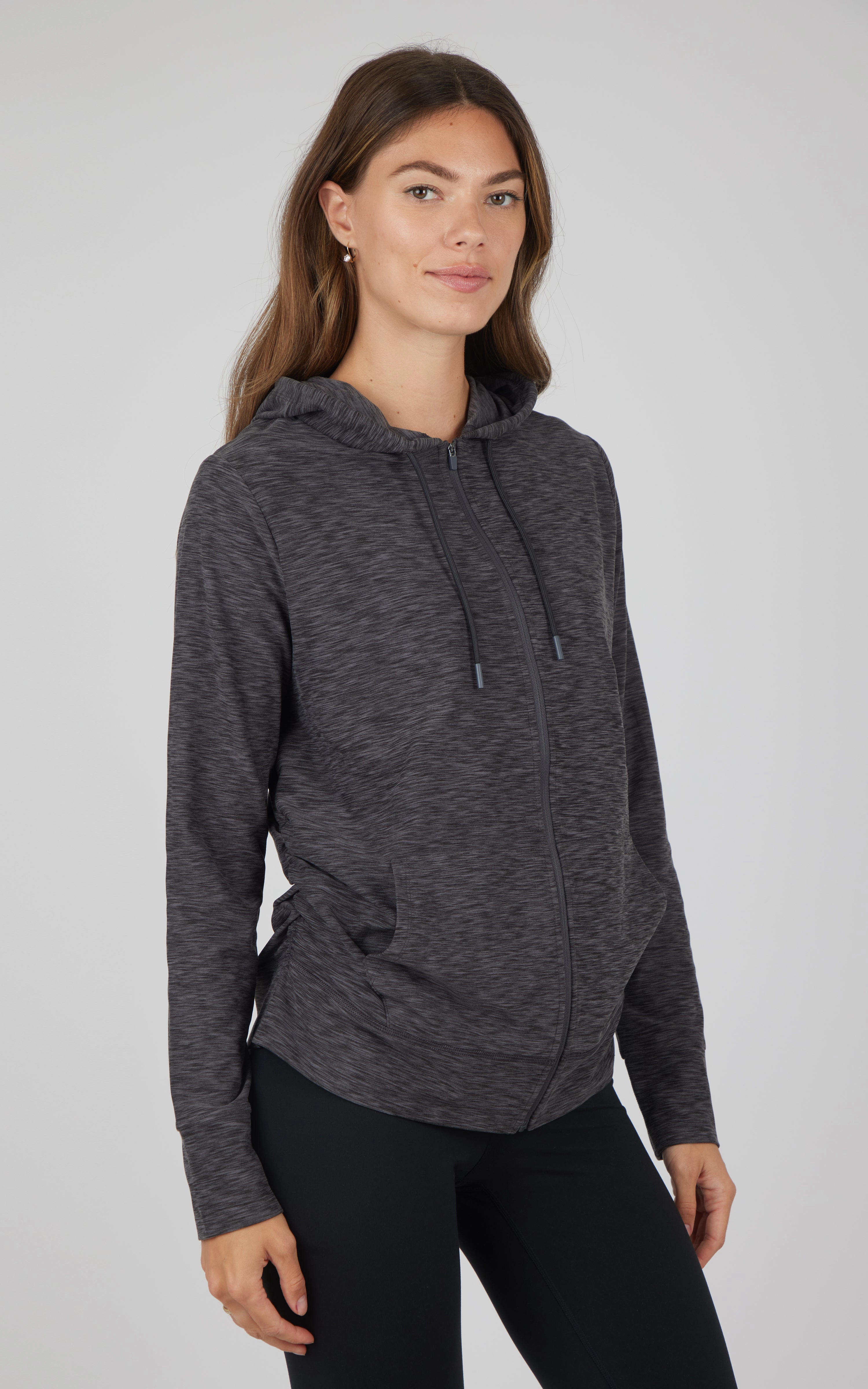 Maternity Heathered Lux Full Zip Jacket