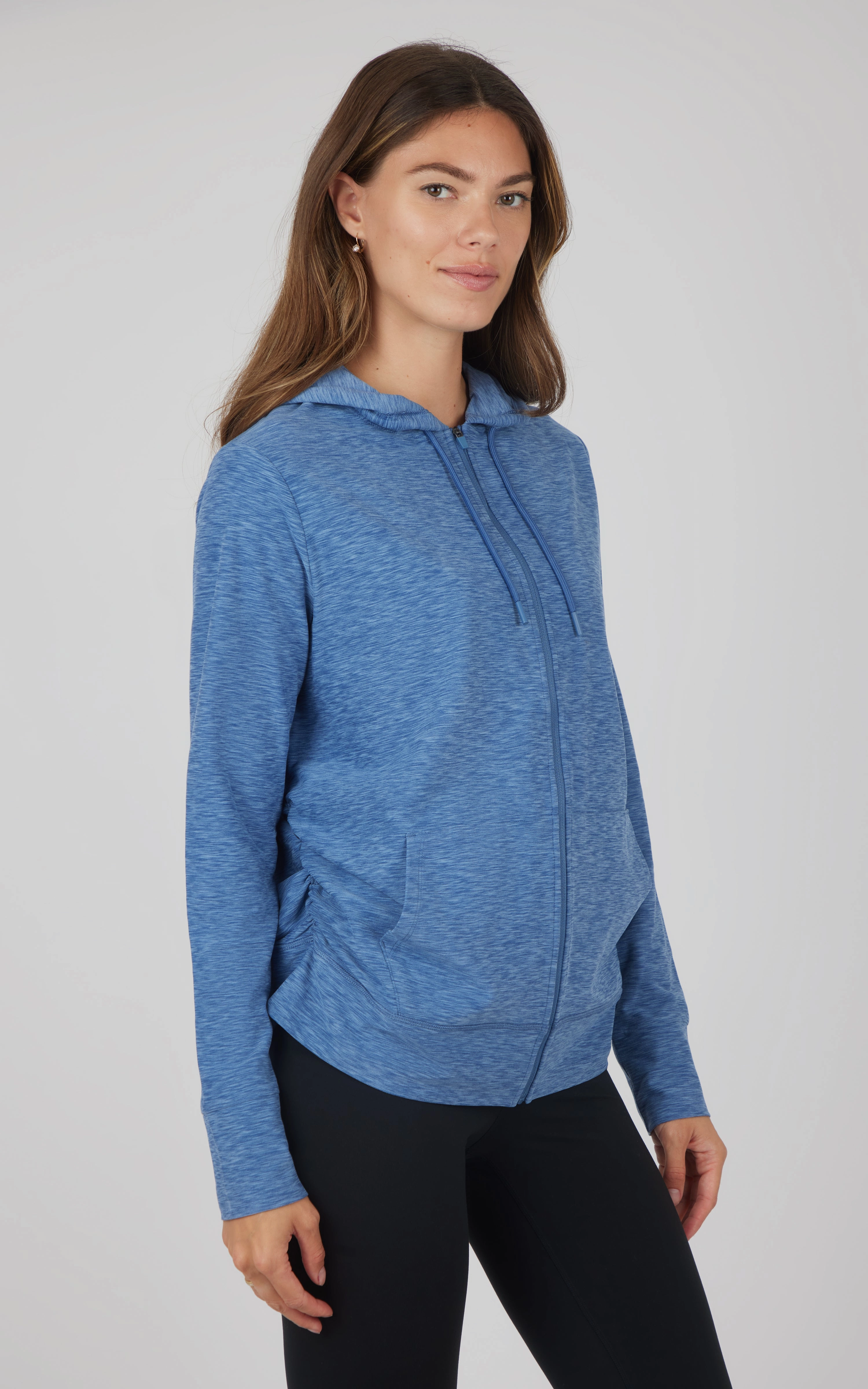 Maternity Heathered Lux Full Zip Jacket