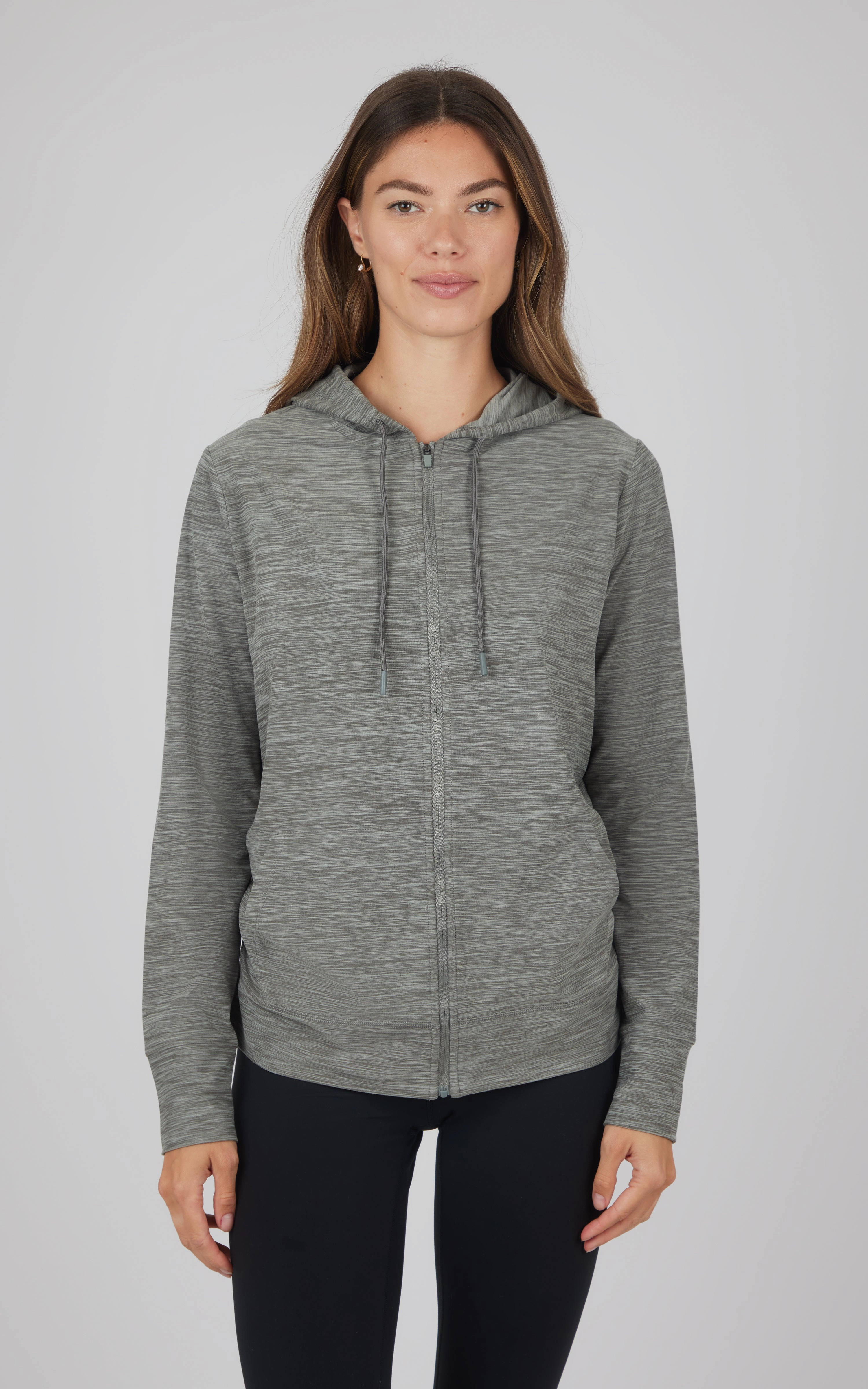 Maternity Heathered Lux Full Zip Jacket