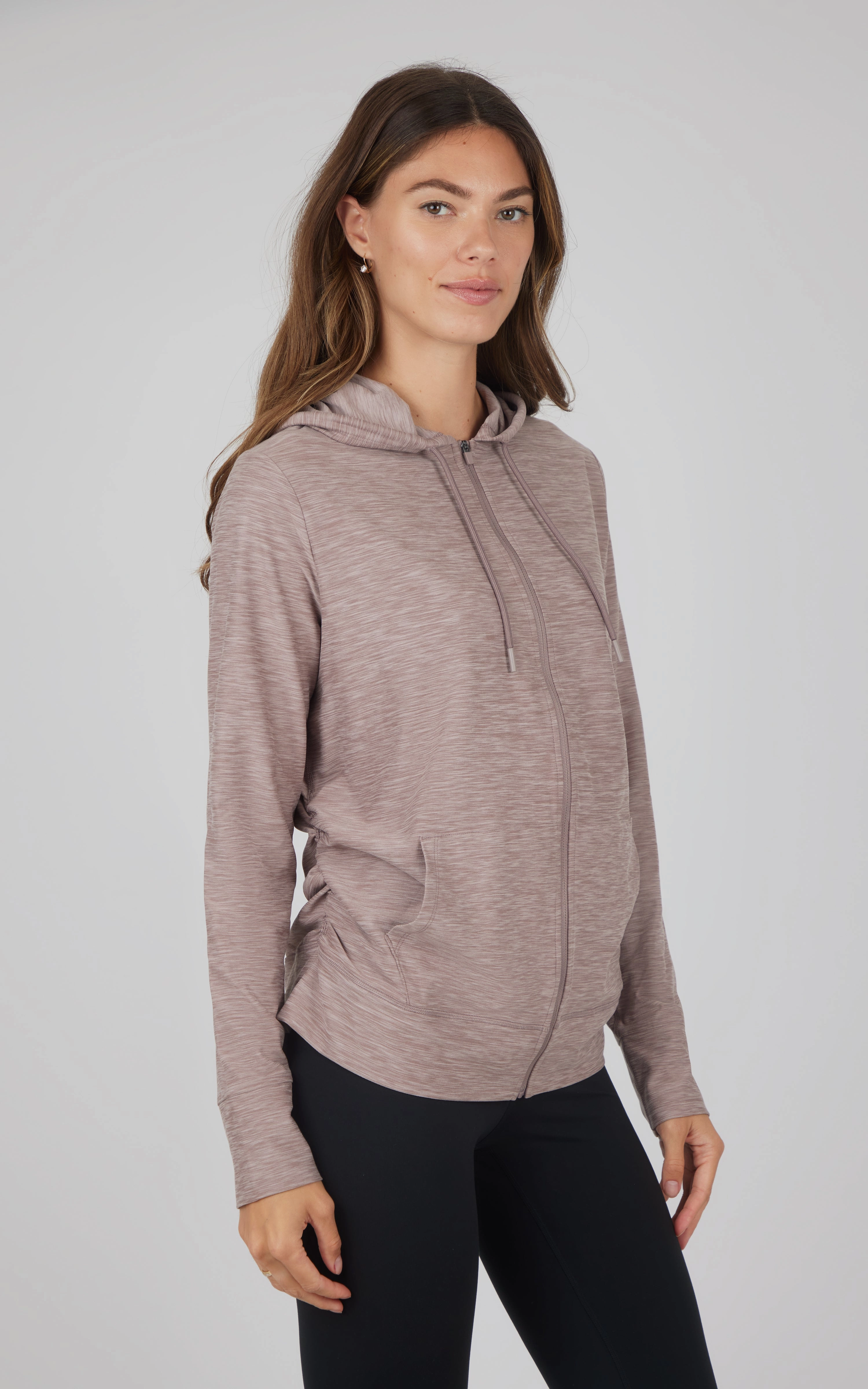 Maternity Heathered Lux Full Zip Jacket