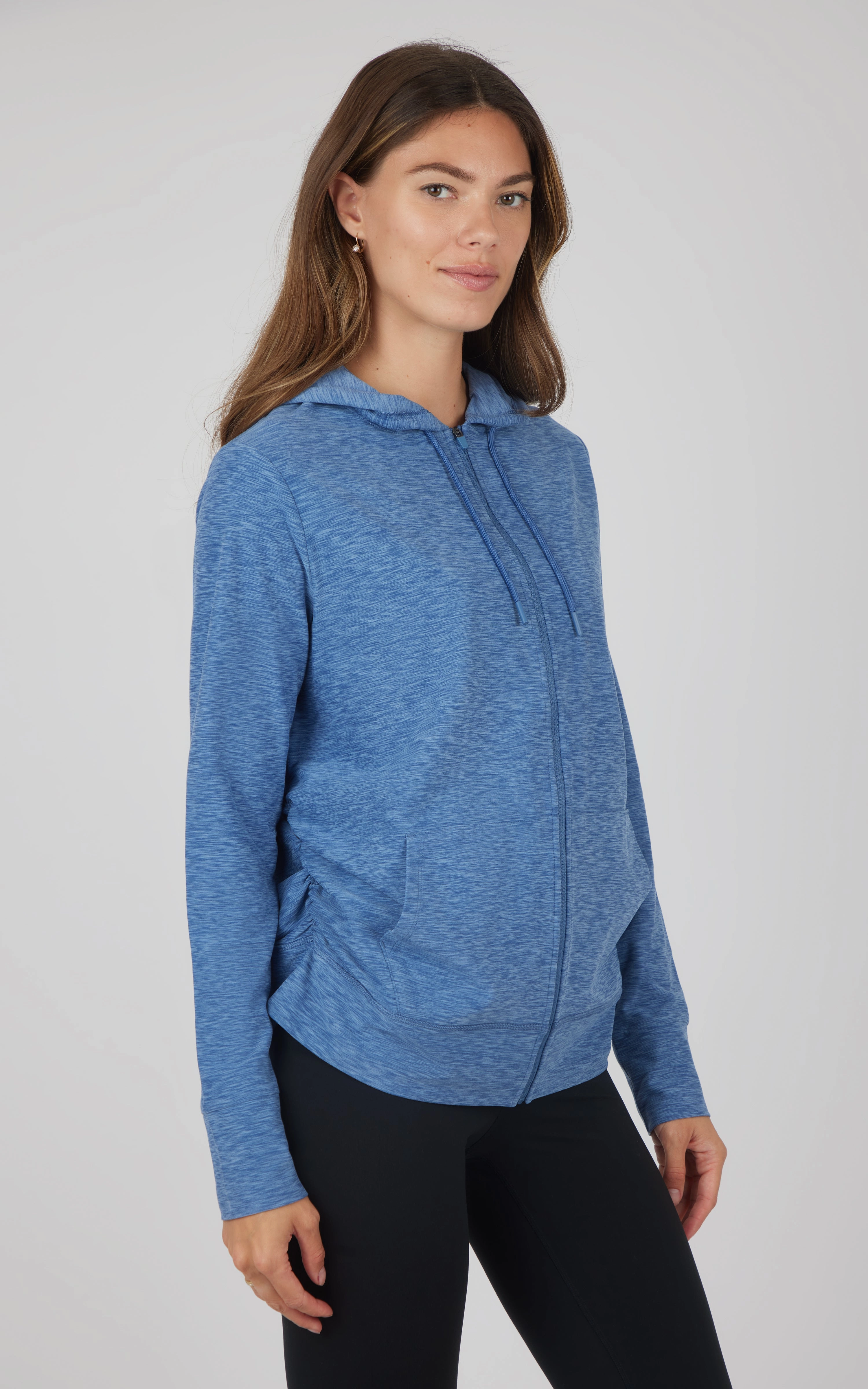 Maternity Heathered Lux Full Zip Jacket