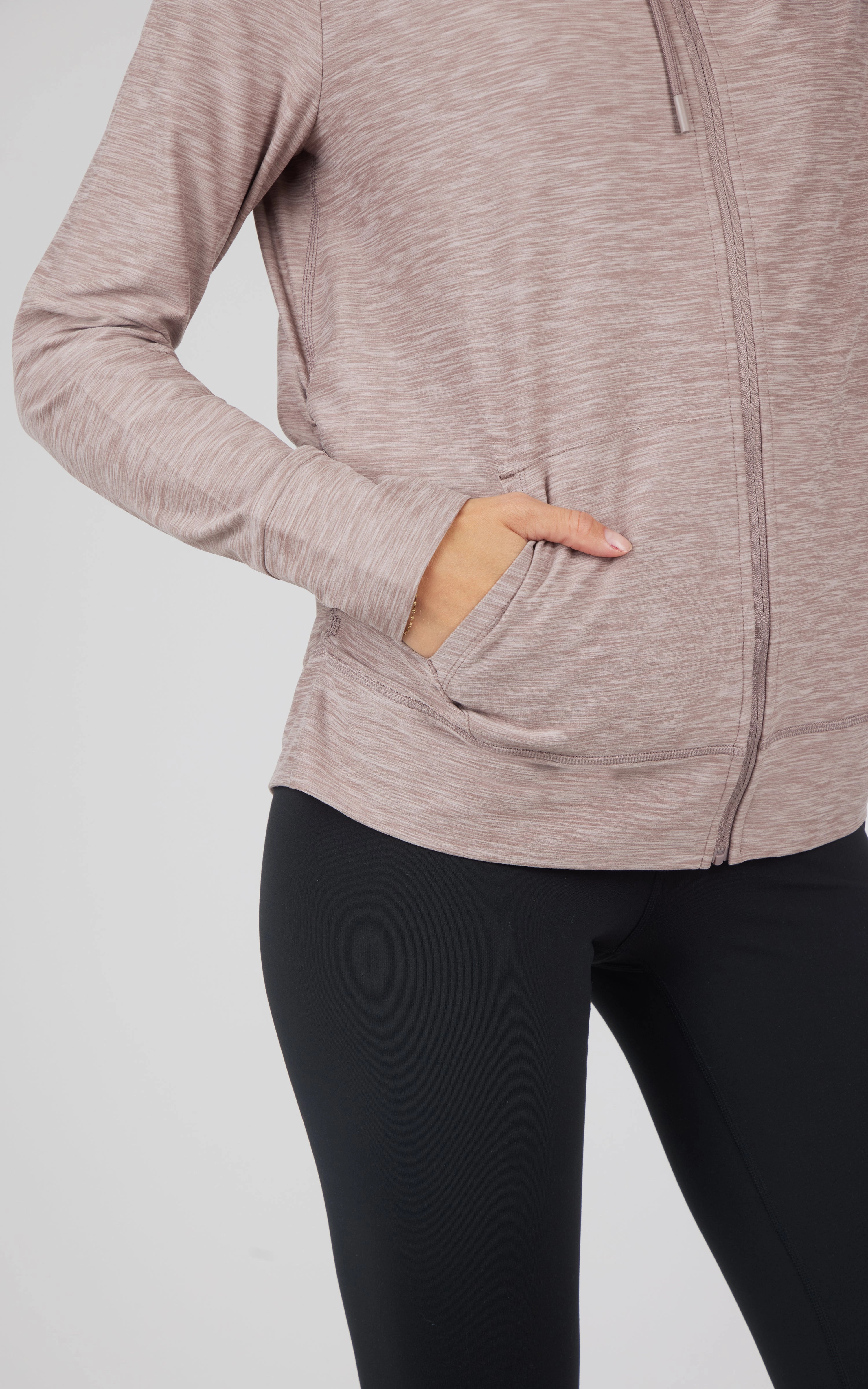 Maternity Heathered Lux Full Zip Jacket