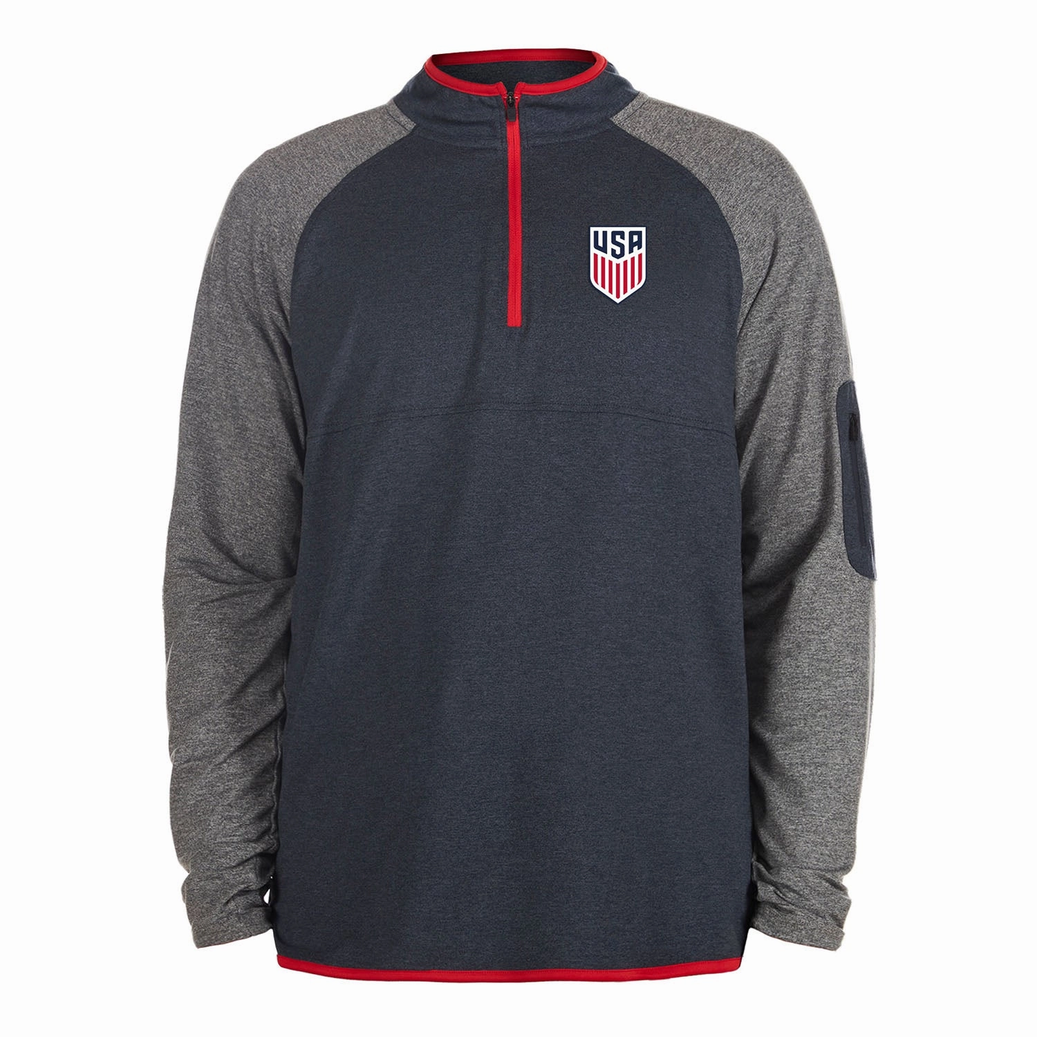 Men's New Era USMNT 1/4 Zip Navy/Grey Pullover