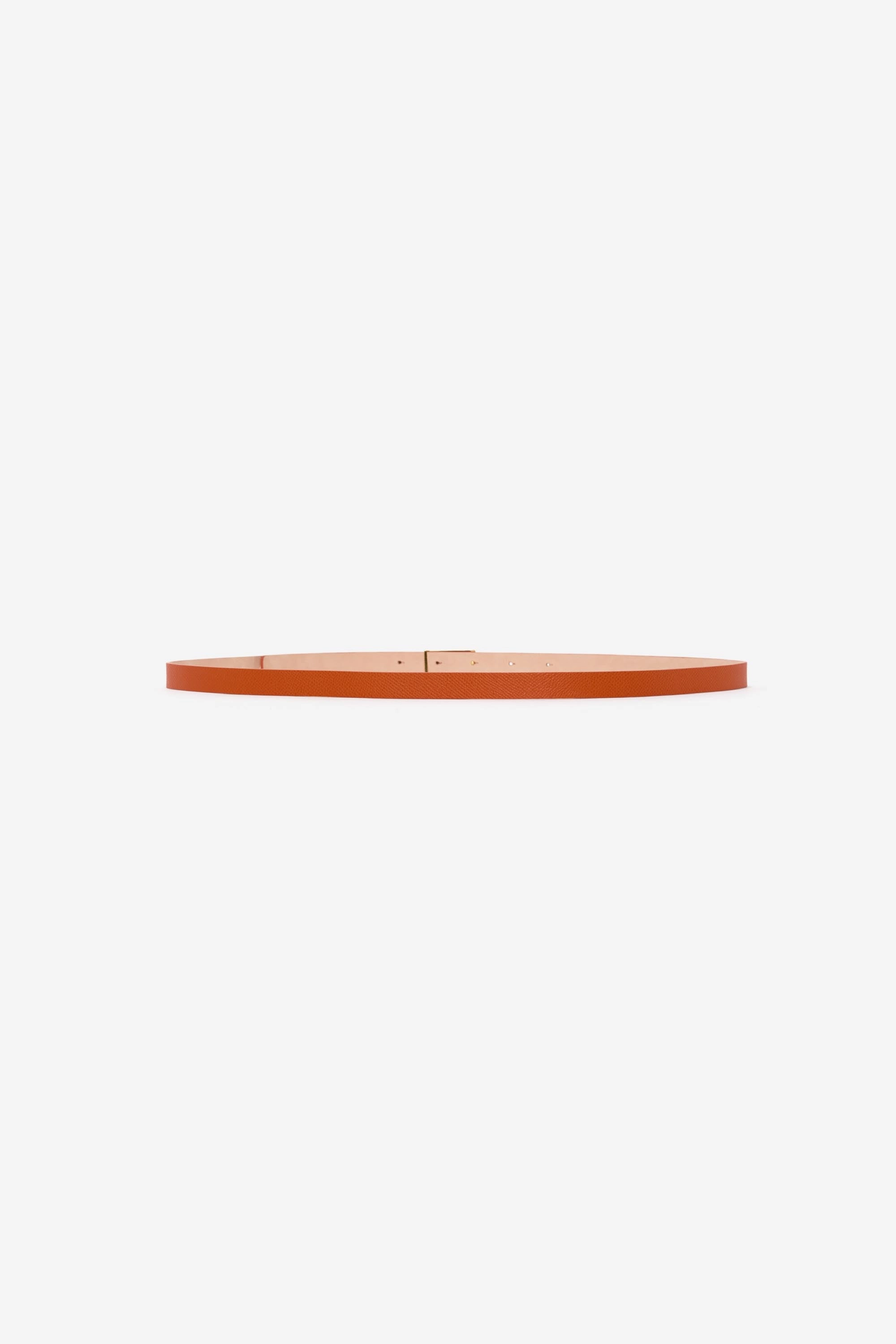 Micro Frame Belt In Burnt Orange Grained Leather