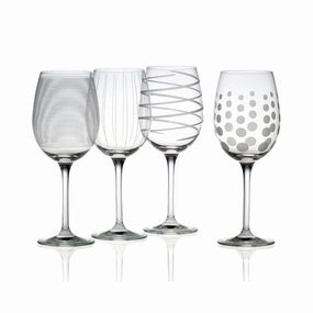 Mikasa Cheers Set Of 4 White Wine Glasses - CLEAR ONE SIZE