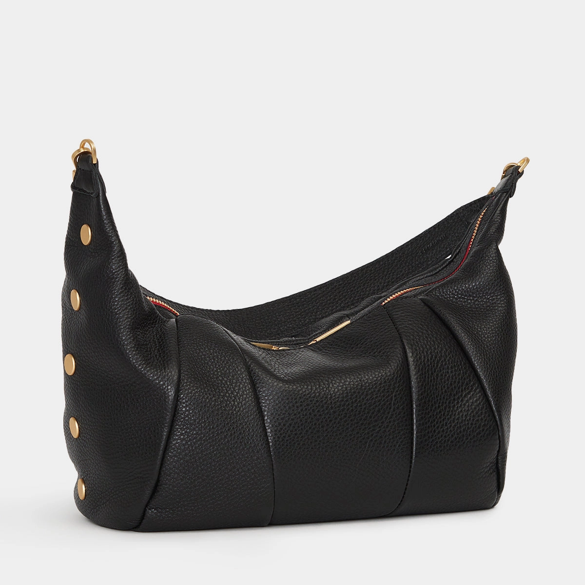 Morgan | Black/Brushed Gold Red Zip