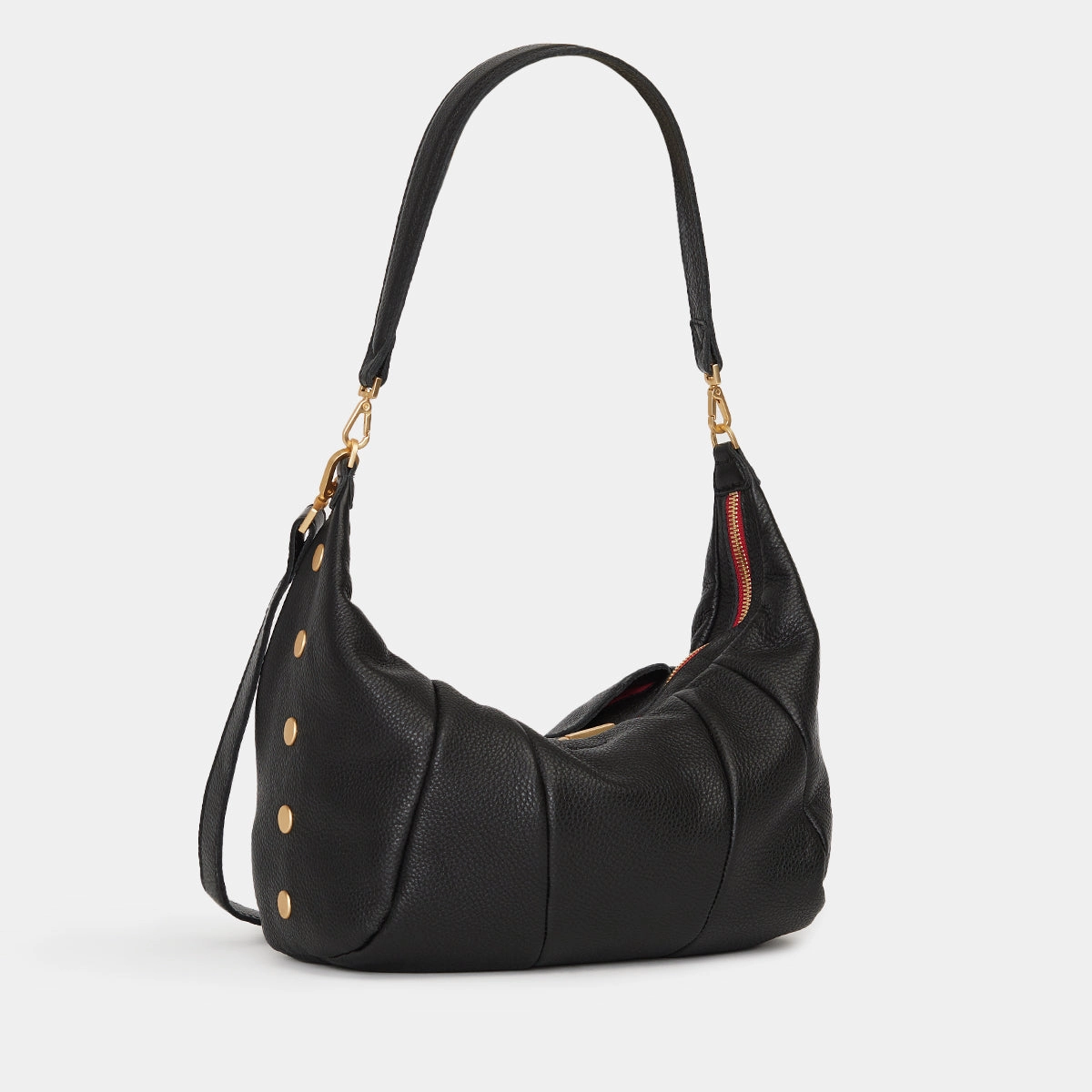 Morgan | Black/Brushed Gold Red Zip