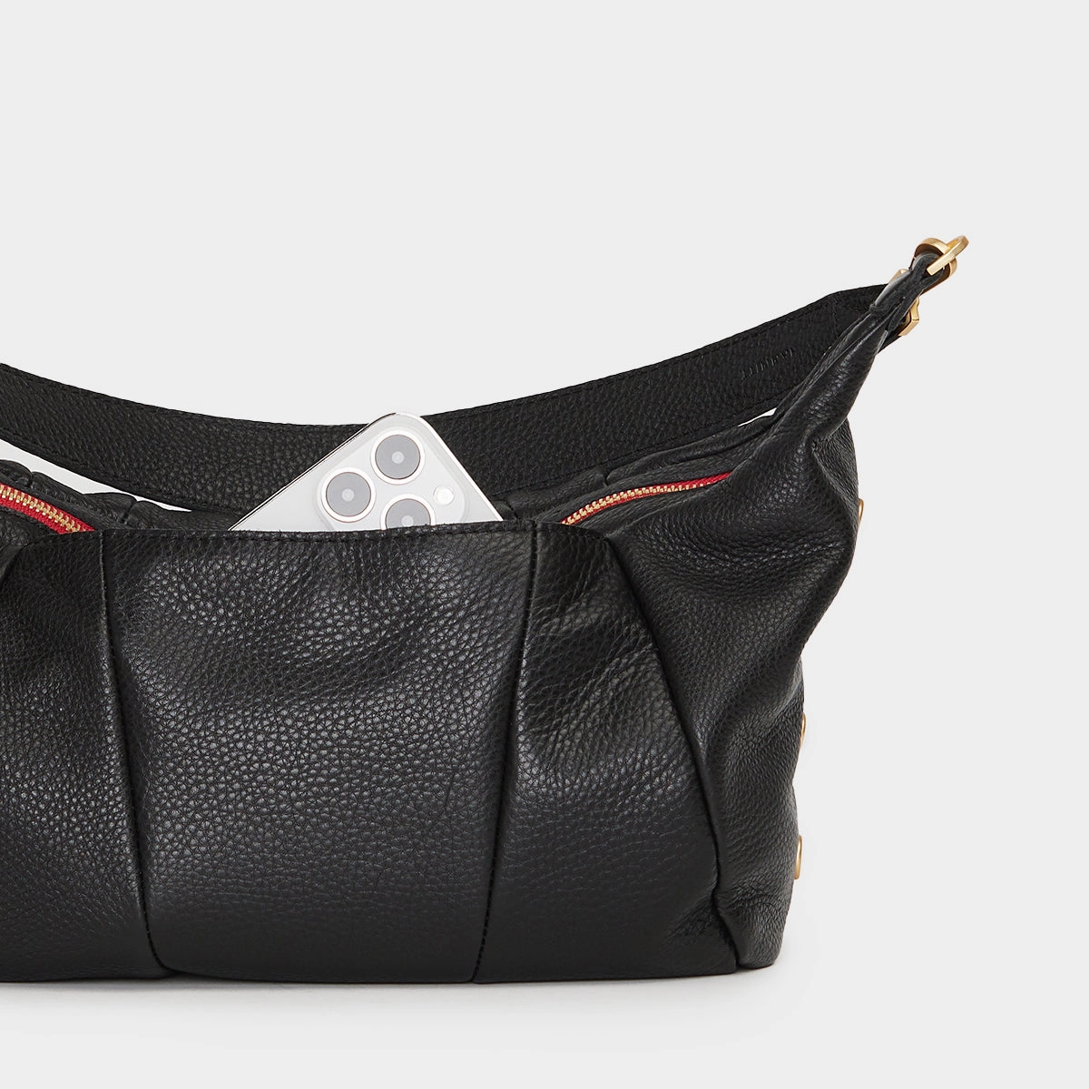 Morgan | Black/Brushed Gold Red Zip