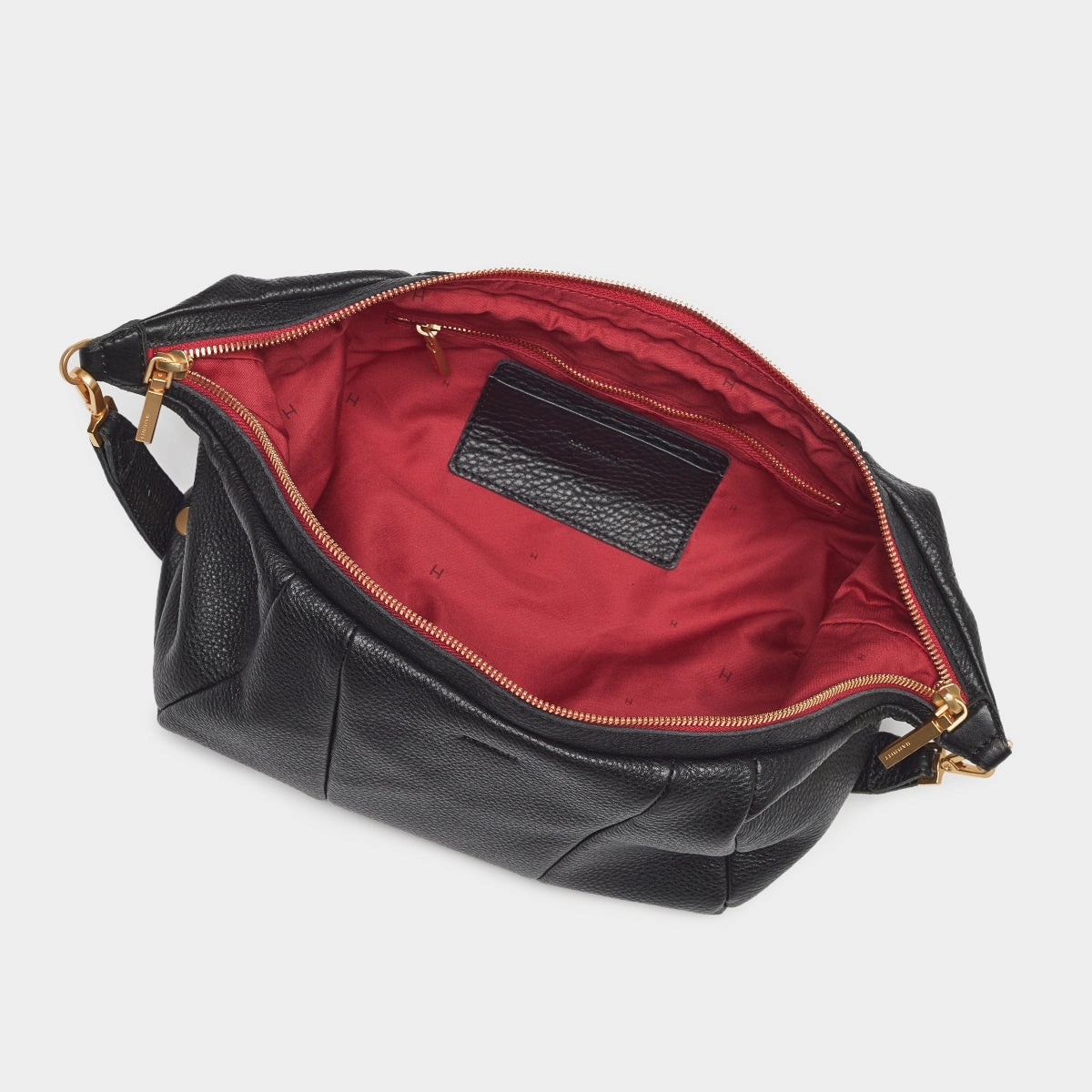 Morgan | Black/Brushed Gold Red Zip