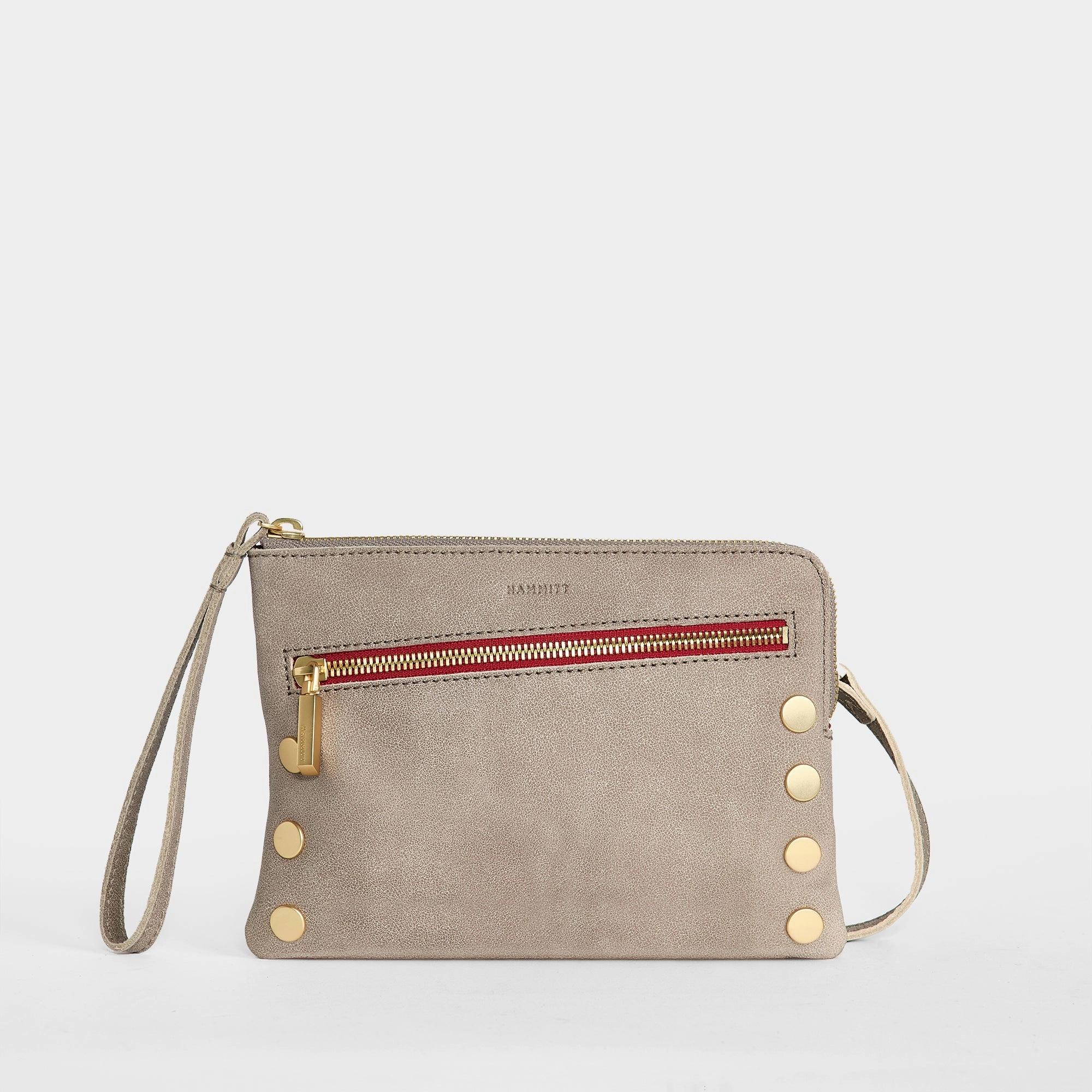 Nash Small | Pewter/Brushed Gold Red Zip