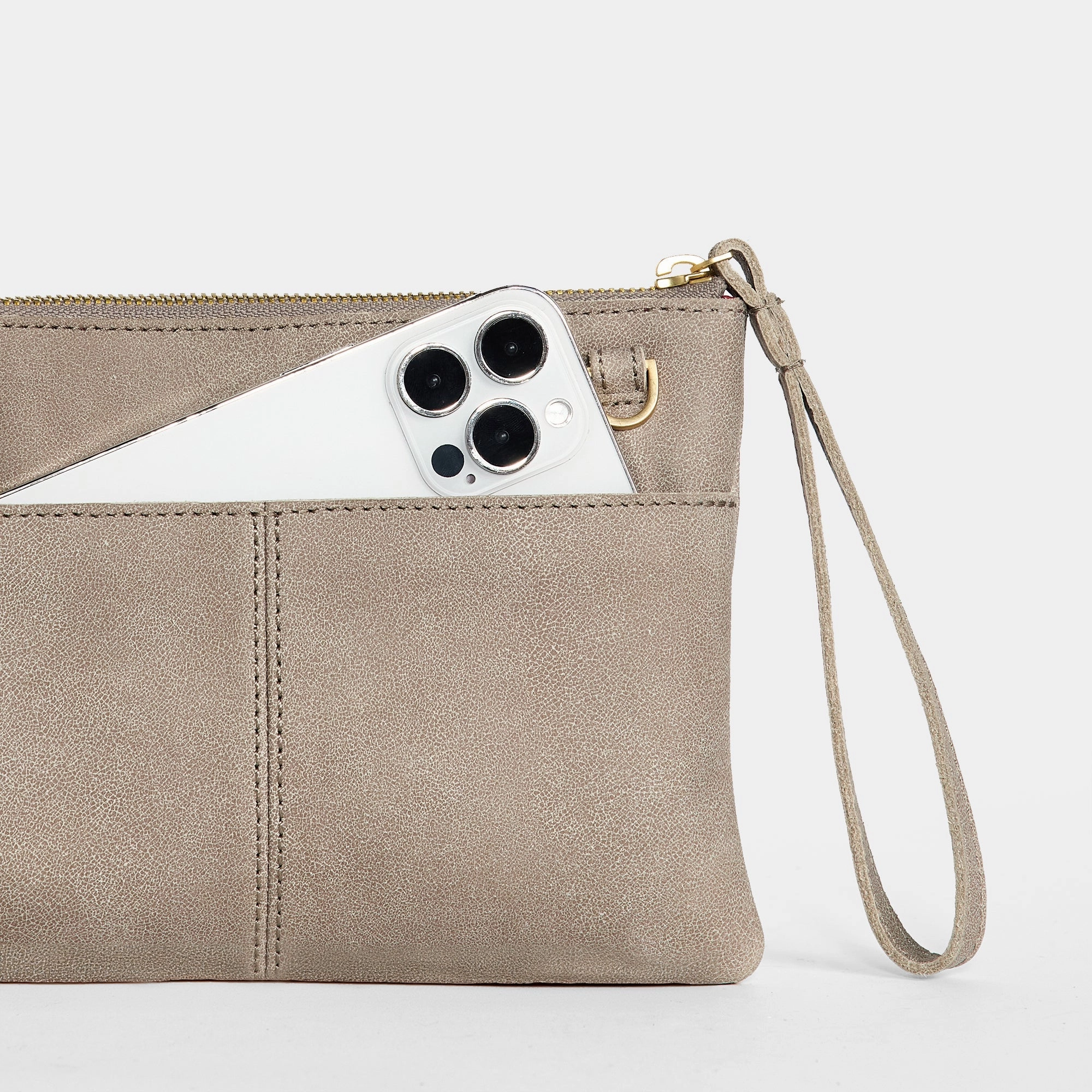 Nash Small | Pewter/Brushed Gold Red Zip