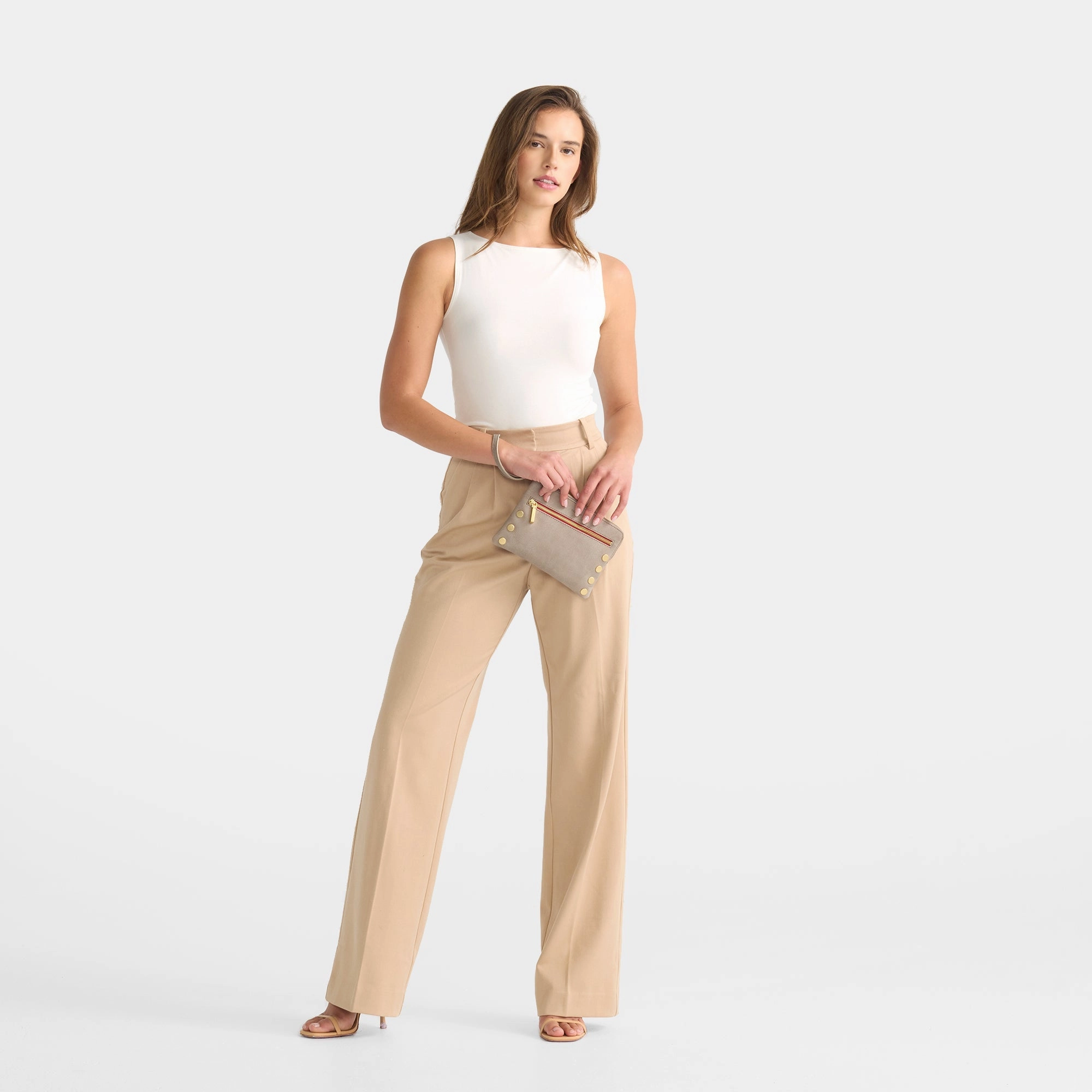 Nash Small | Pewter/Brushed Gold Red Zip