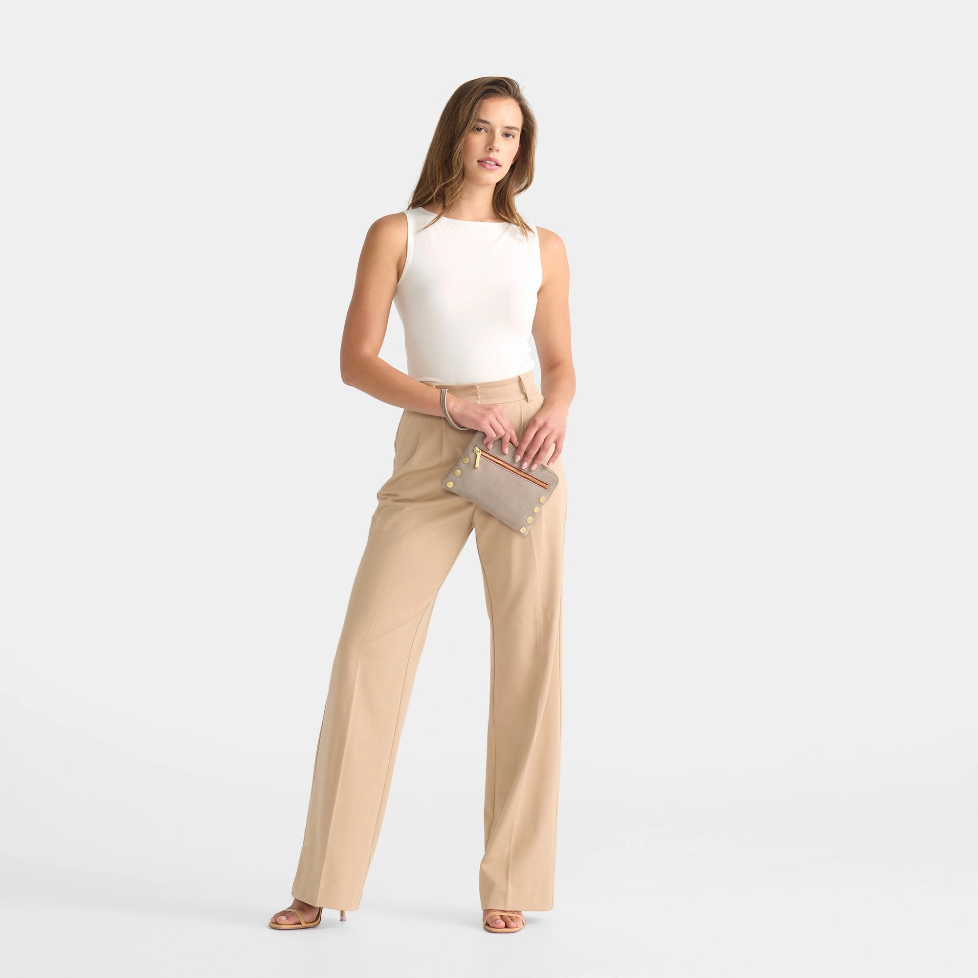 Nash Small | Pewter/Brushed Gold Red Zip