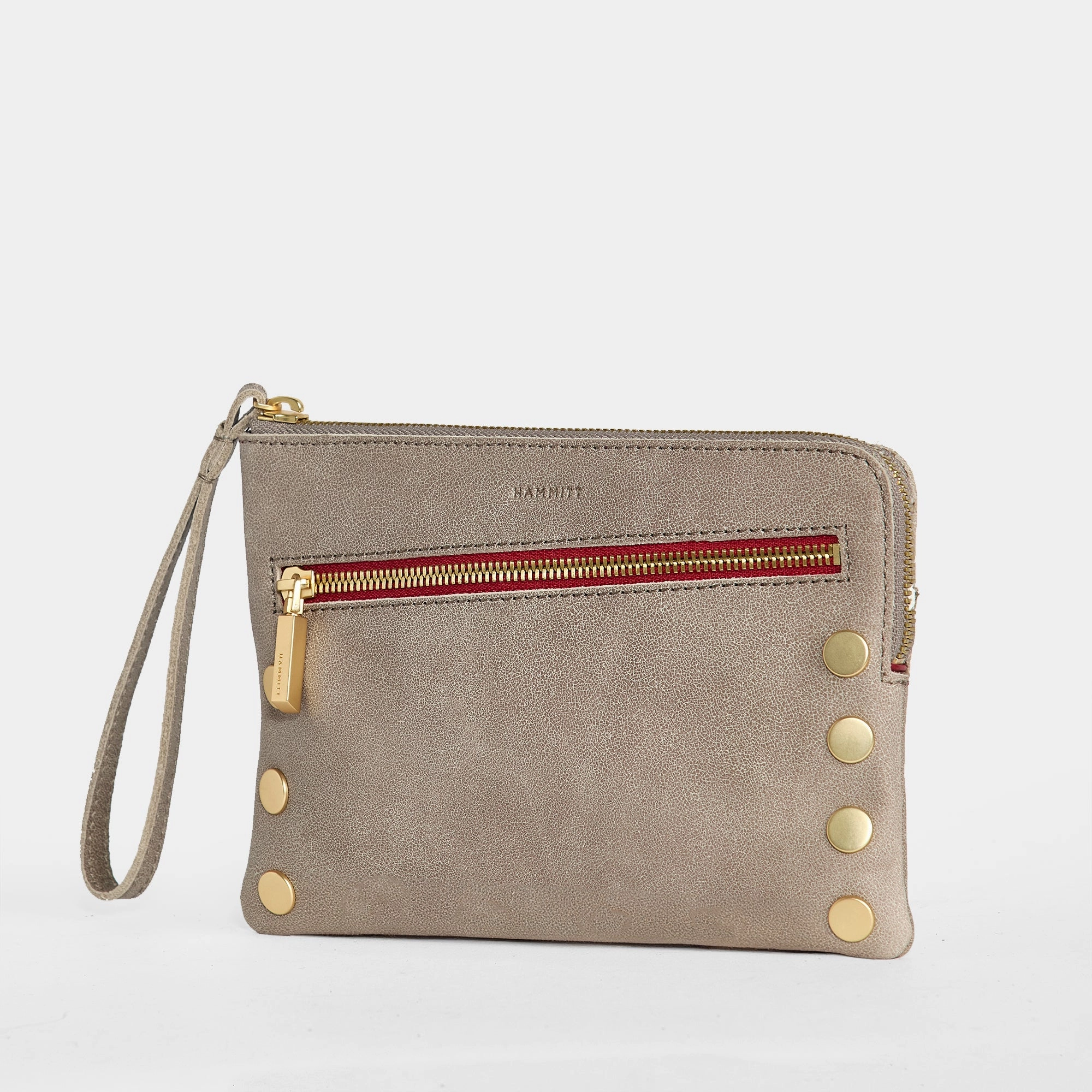 Nash Small | Pewter/Brushed Gold Red Zip