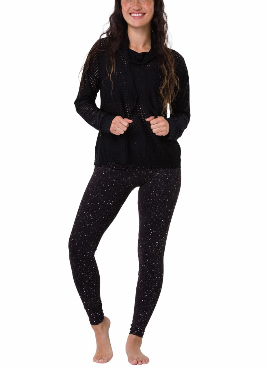 Onzie Yoga Mesh Cowl Neck Top 3763