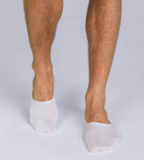 Pack of 2 pairs of white Basic Coton footsies for men