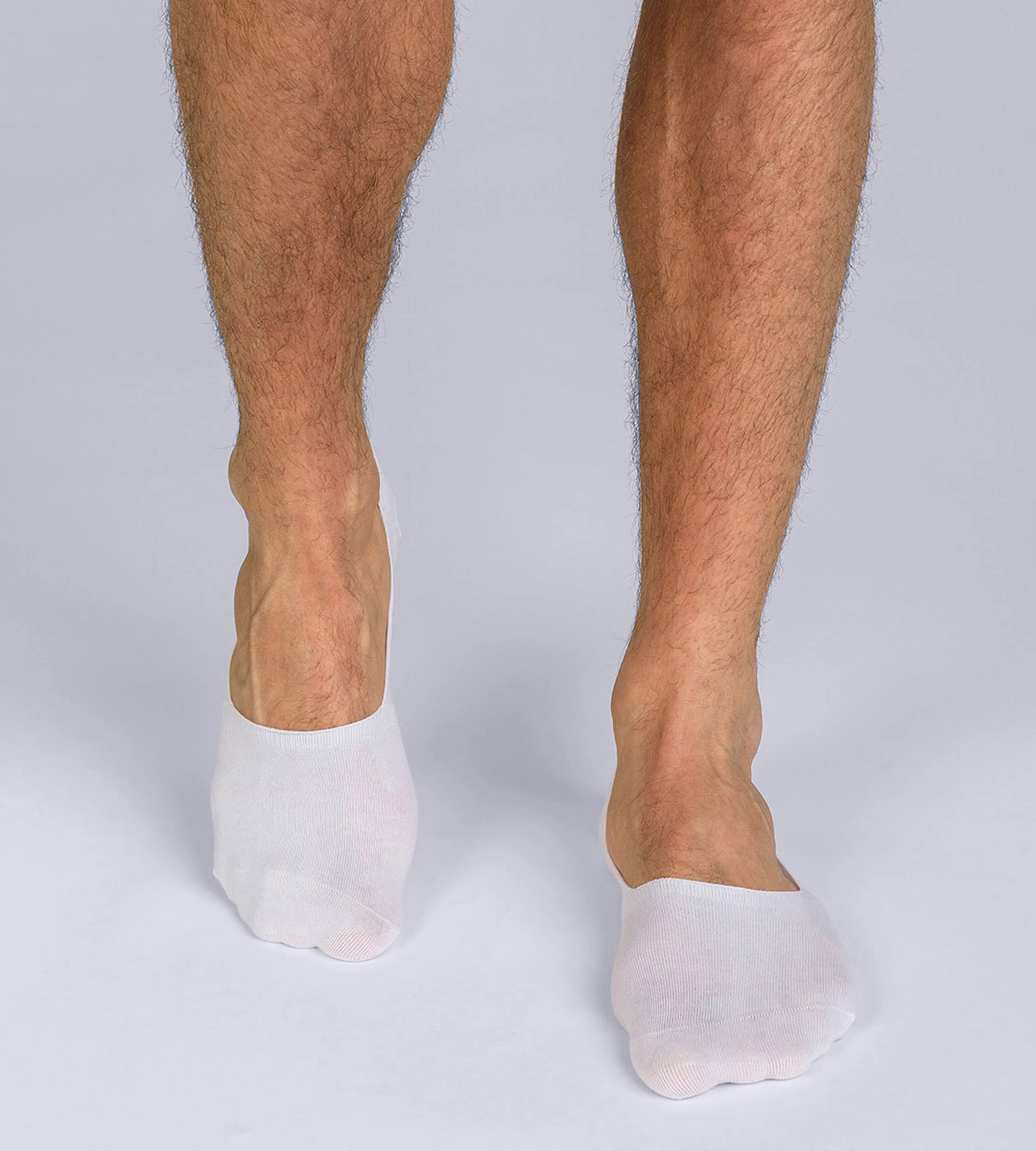 Pack of 2 pairs of white Basic Coton footsies for men