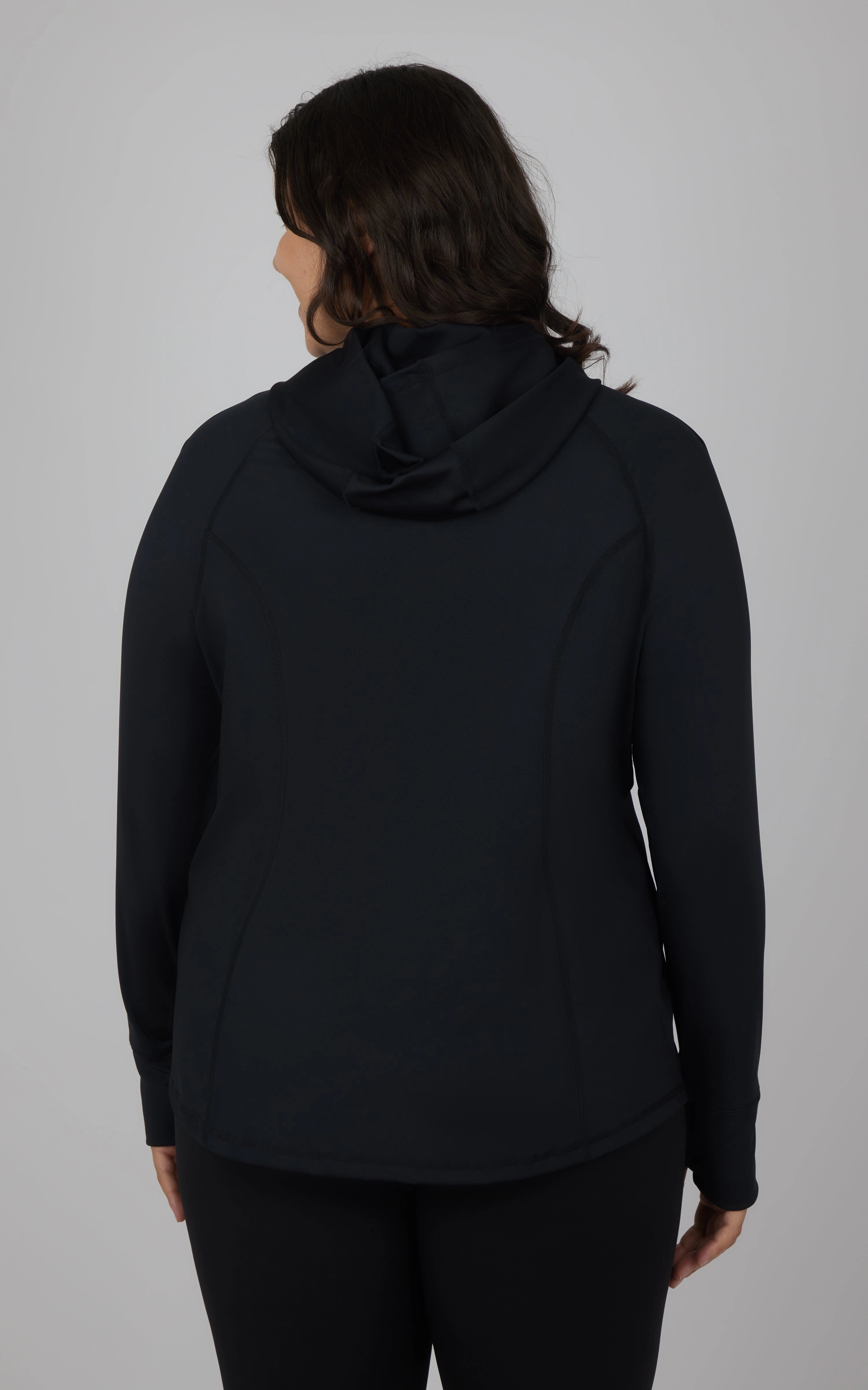 Plus Slim Fitted Full Zip Hooded Jacket