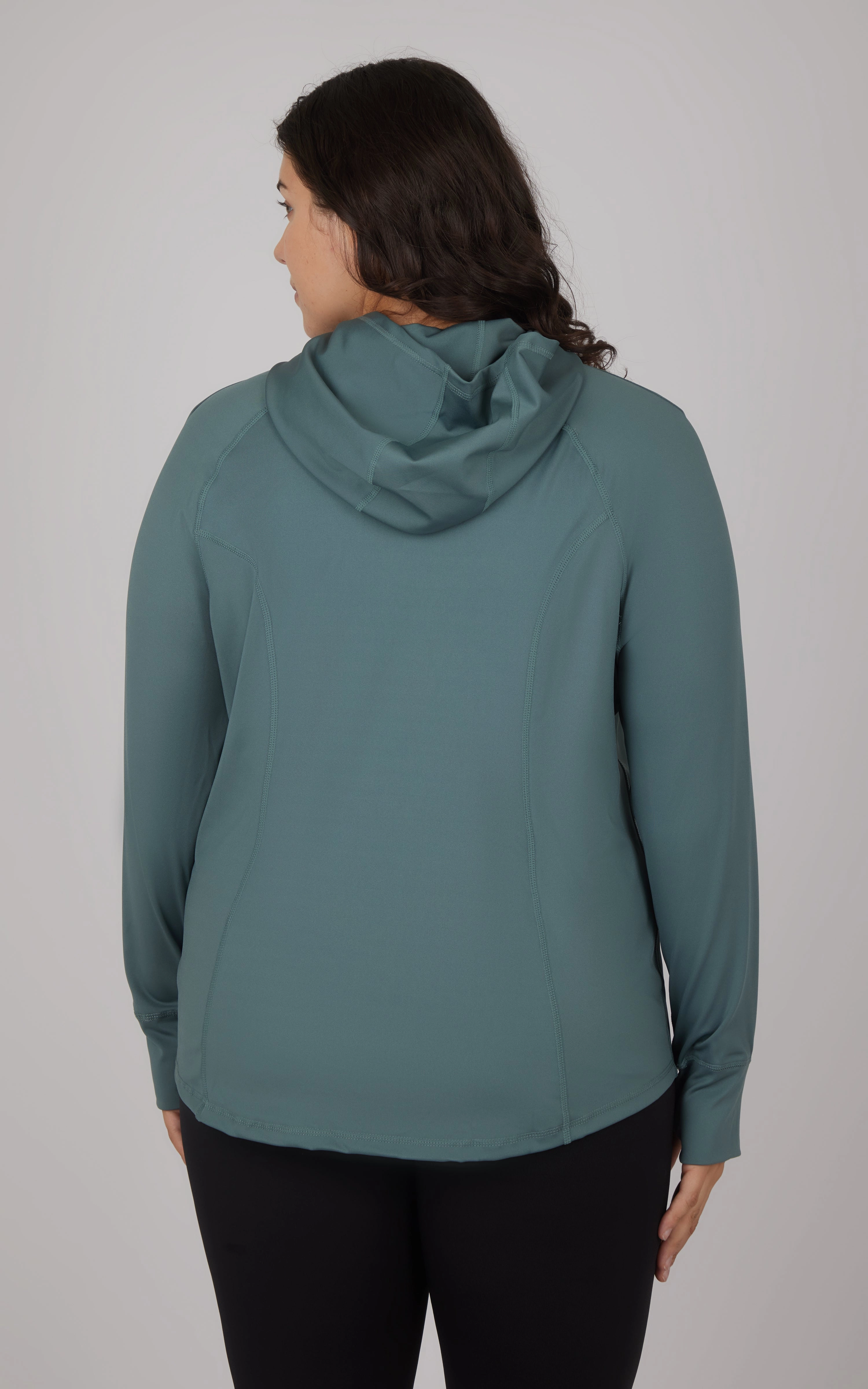 Plus Slim Fitted Full Zip Hooded Jacket