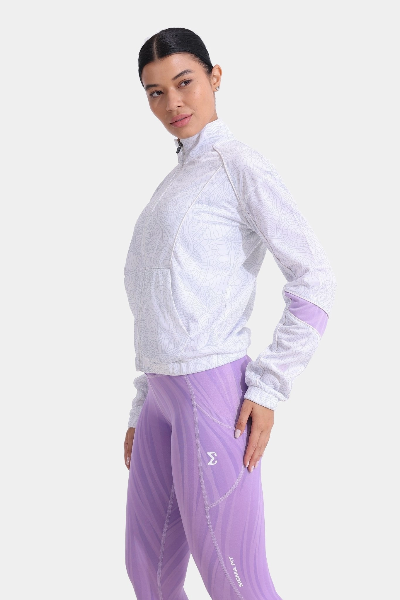 Printed White Tracksuit Jacket