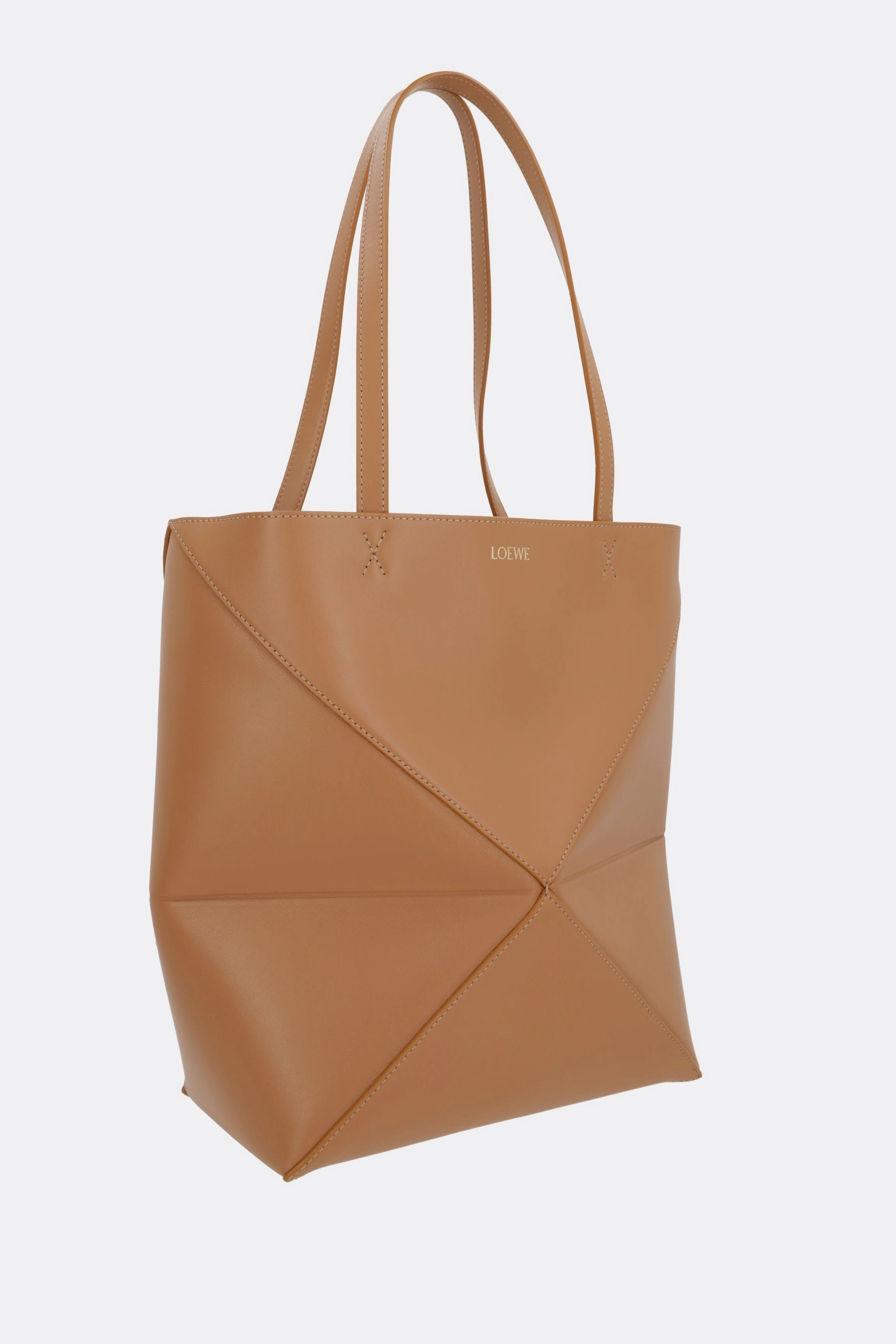 Puzzle Fold medium tote bag in shiny leather