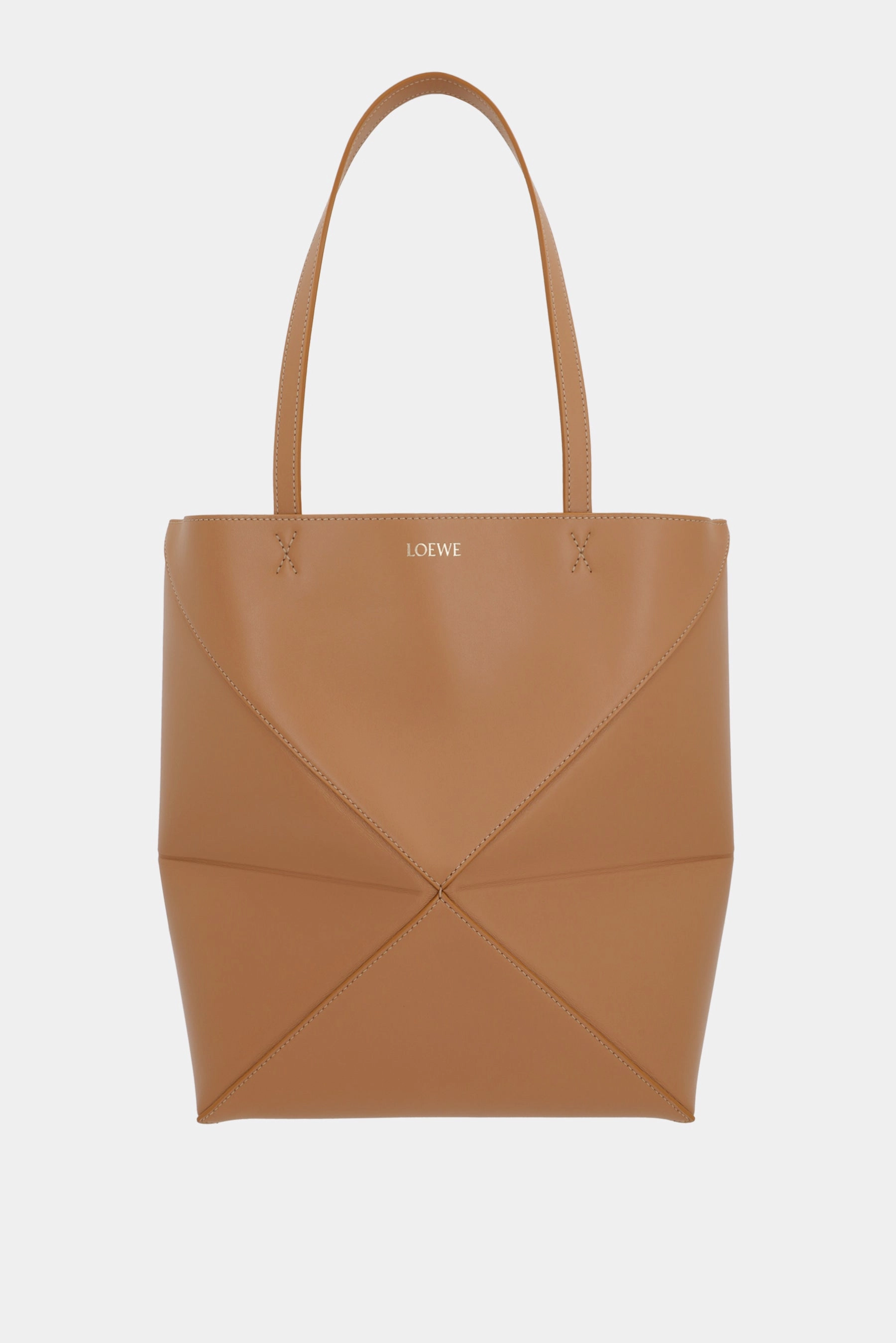 Puzzle Fold medium tote bag in shiny leather