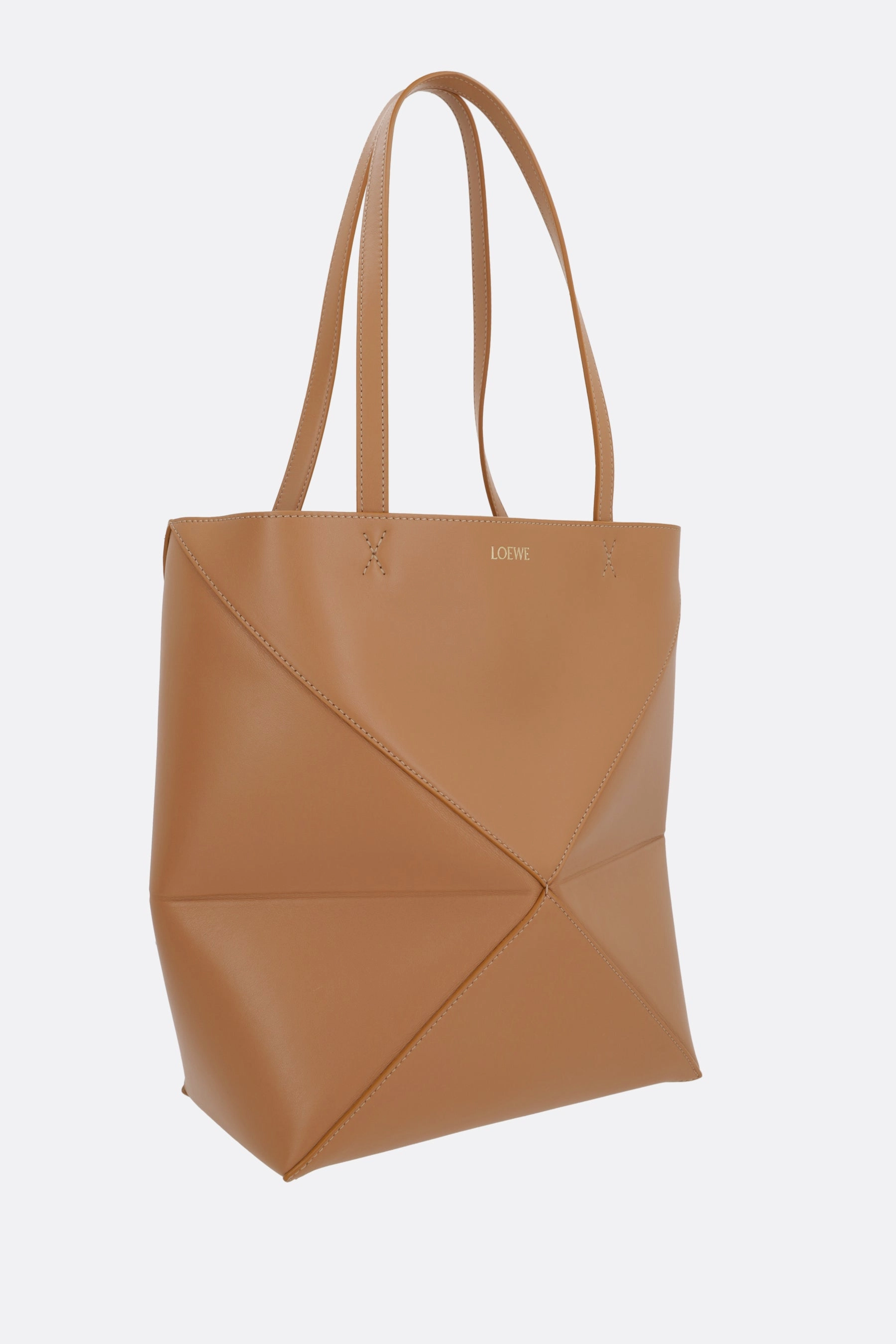 Puzzle Fold medium tote bag in shiny leather