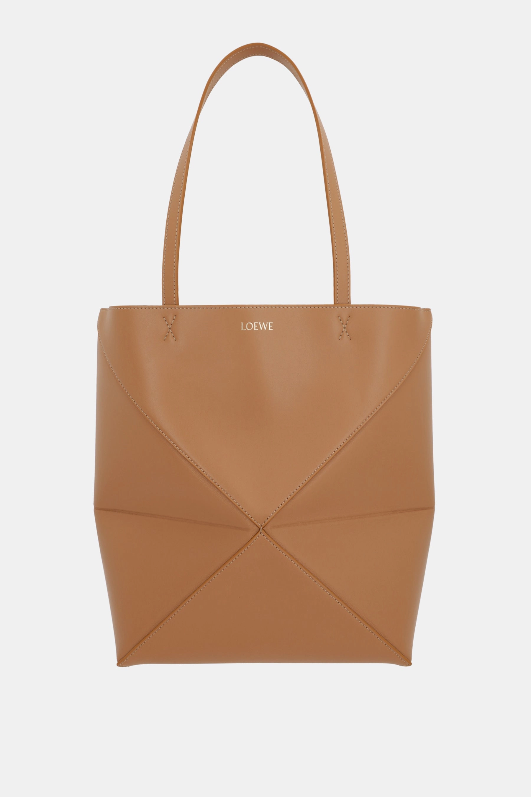 Puzzle Fold medium tote bag in shiny leather