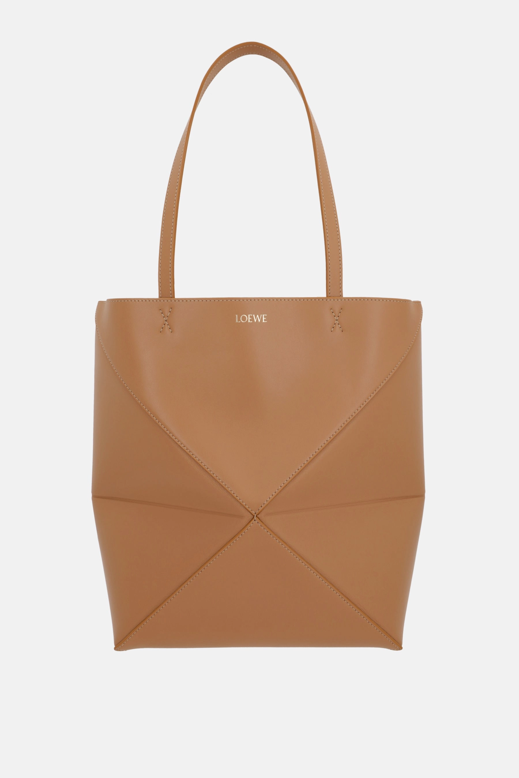 Puzzle Fold medium tote bag in shiny leather