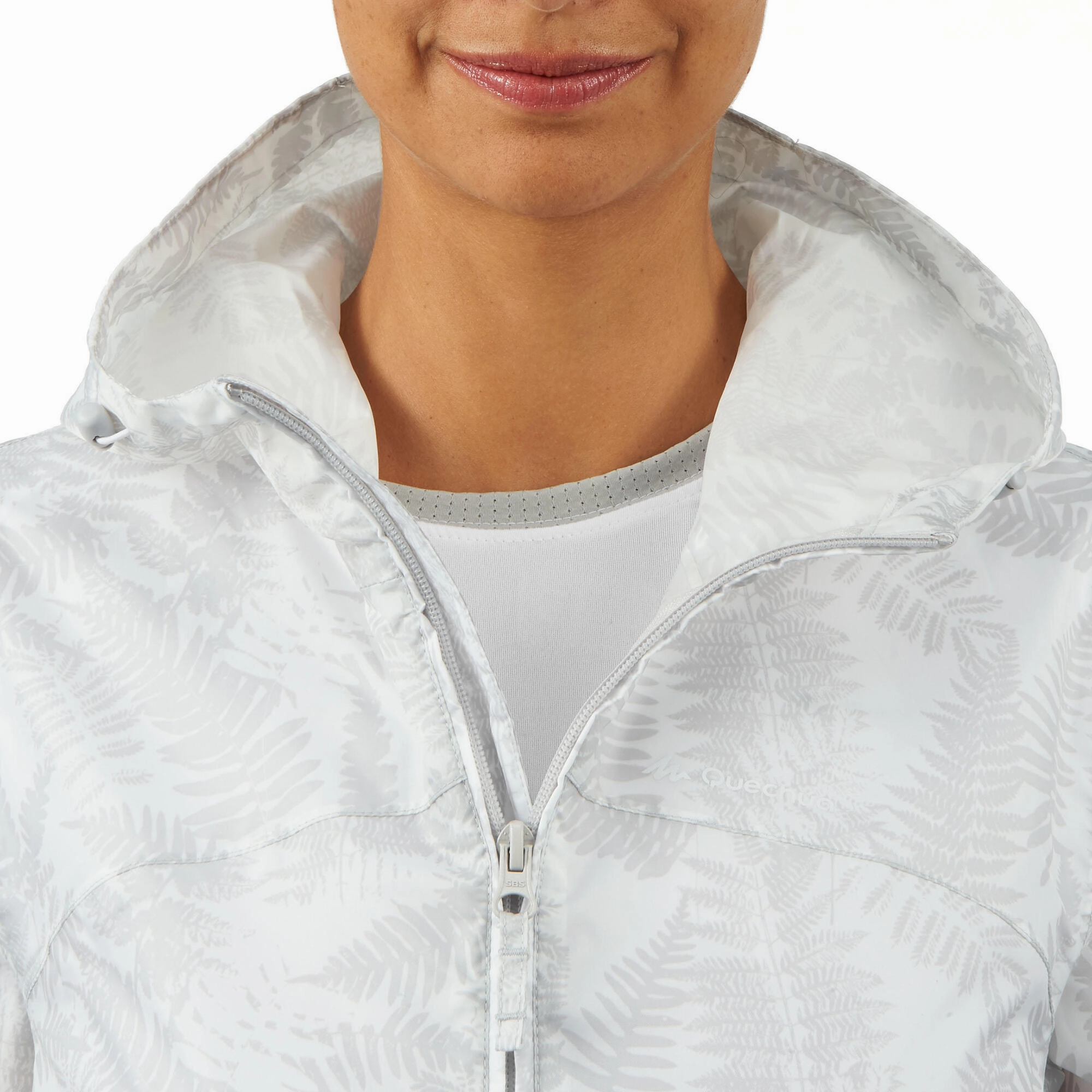 Quechua Women's Raincut Full Zip Windproof and Water-repellent Rain Jacket