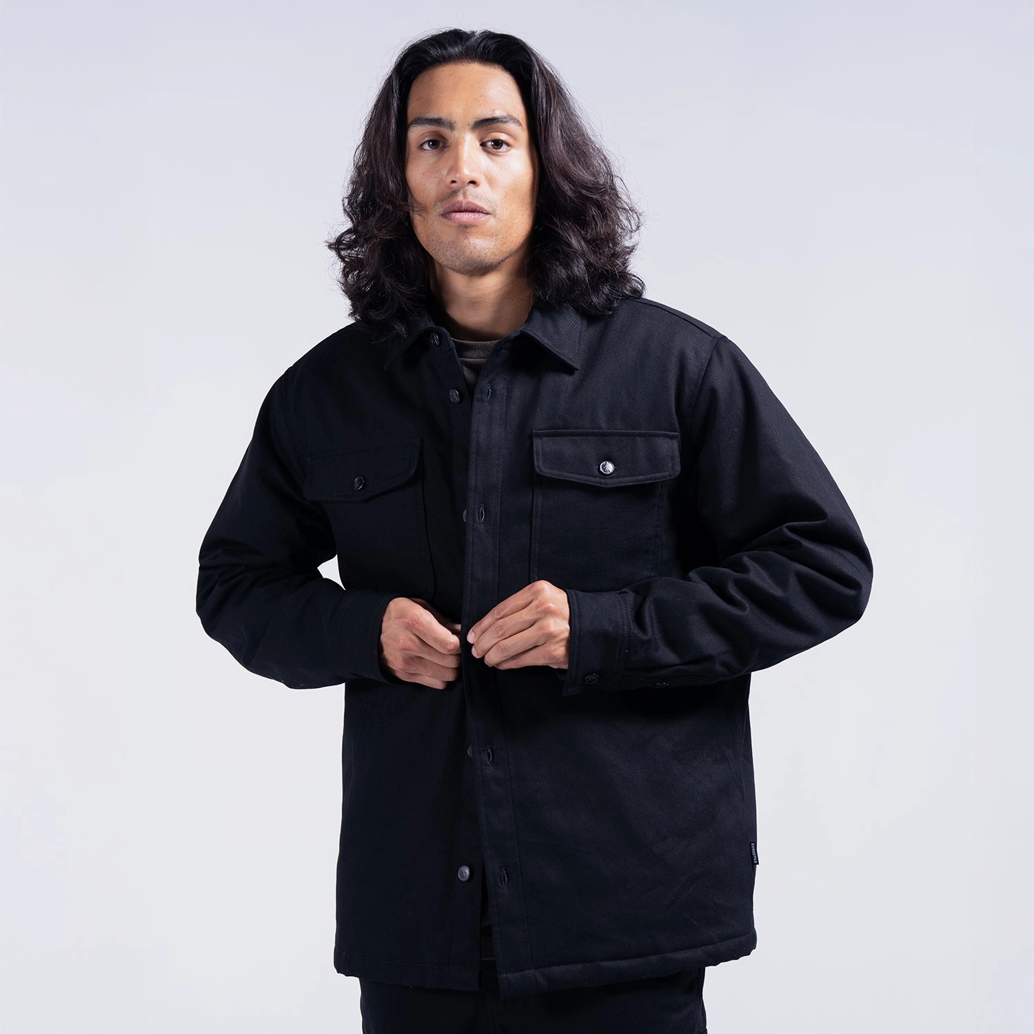 Quilted Lined Twill Shirt Jacket - Mens